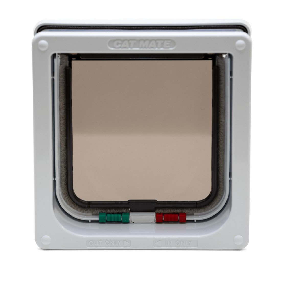 Cat Mate 4 Way Locking Cat Flap with Door Liner 50mm White
