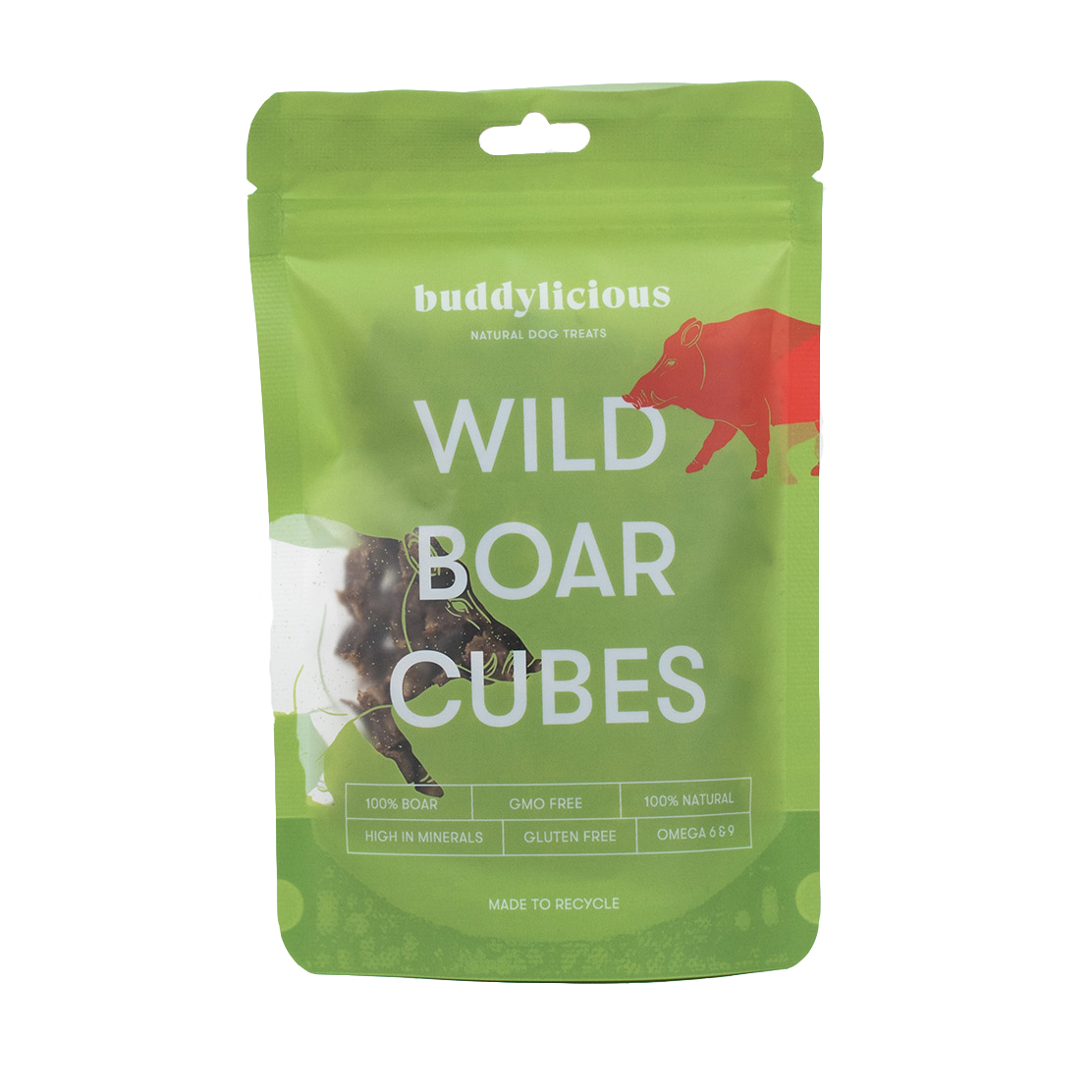 Buddylicious Wild Boar Cubes Dog Treats 100G