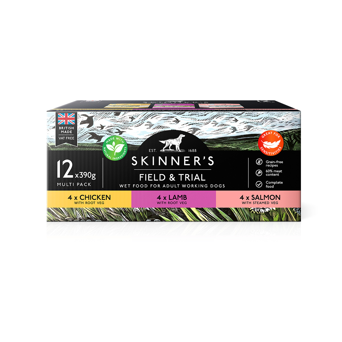 Skinner's Field & Trial Adult Wet Working Dog Food Variety Pack