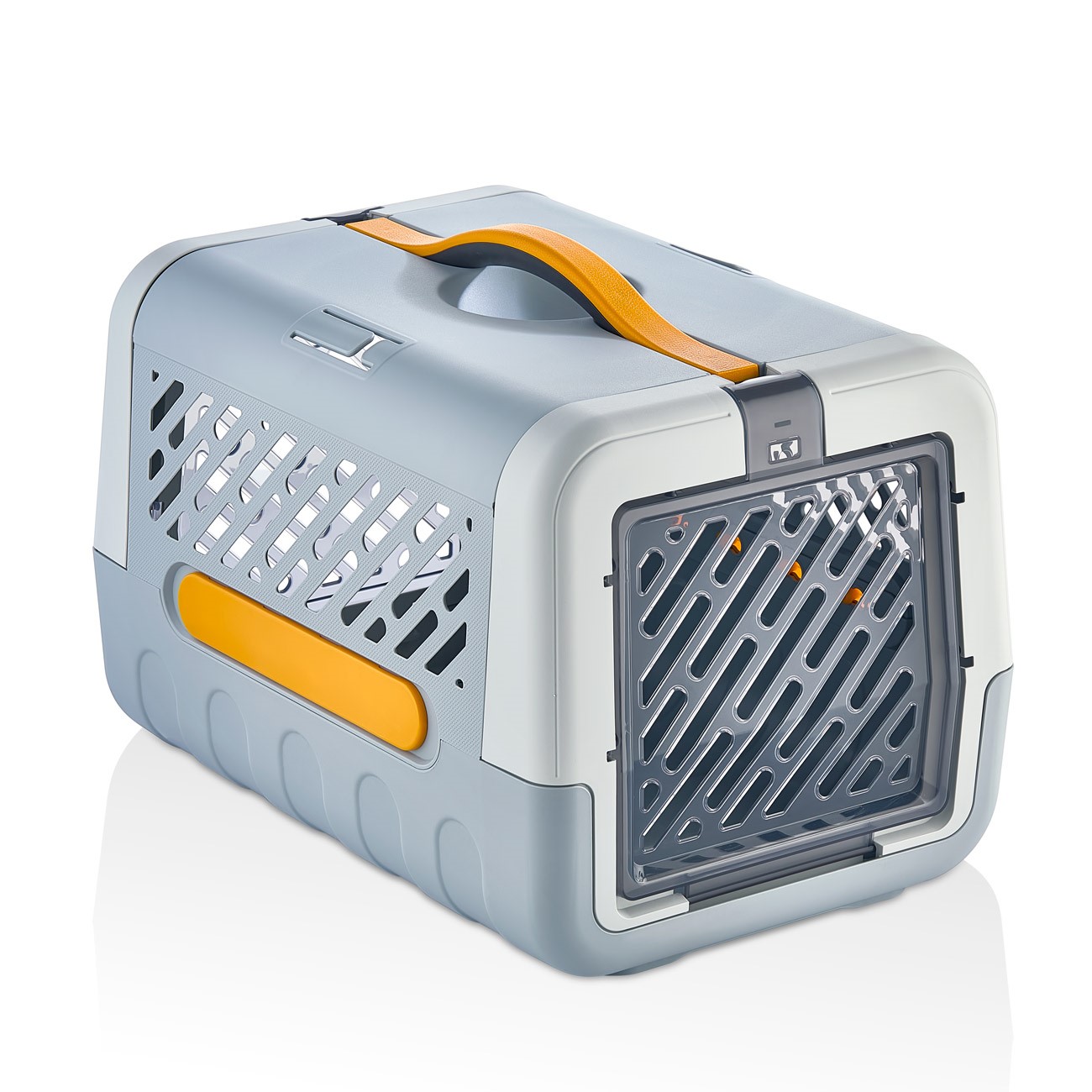 Savic Evara Lightweight Foldable Secure Pet Carrier, Grey