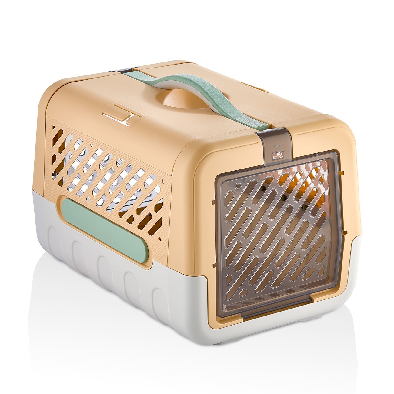 Savic Evara Lightweight Foldable Secure Pet Carrier, Peach