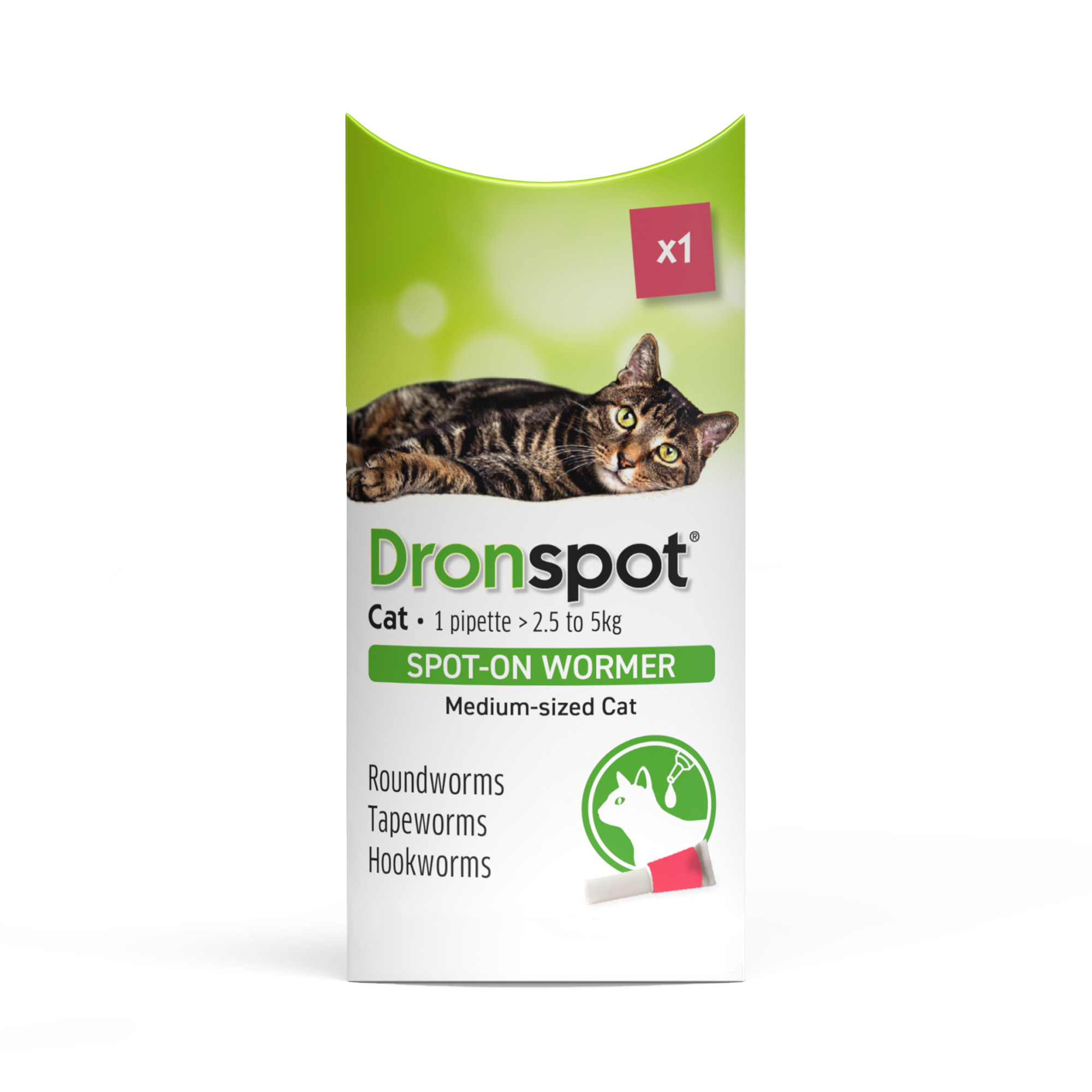 Dronspot Spot-On Cat Worming Treatment For Medium Cats 2.51-5.0Kg