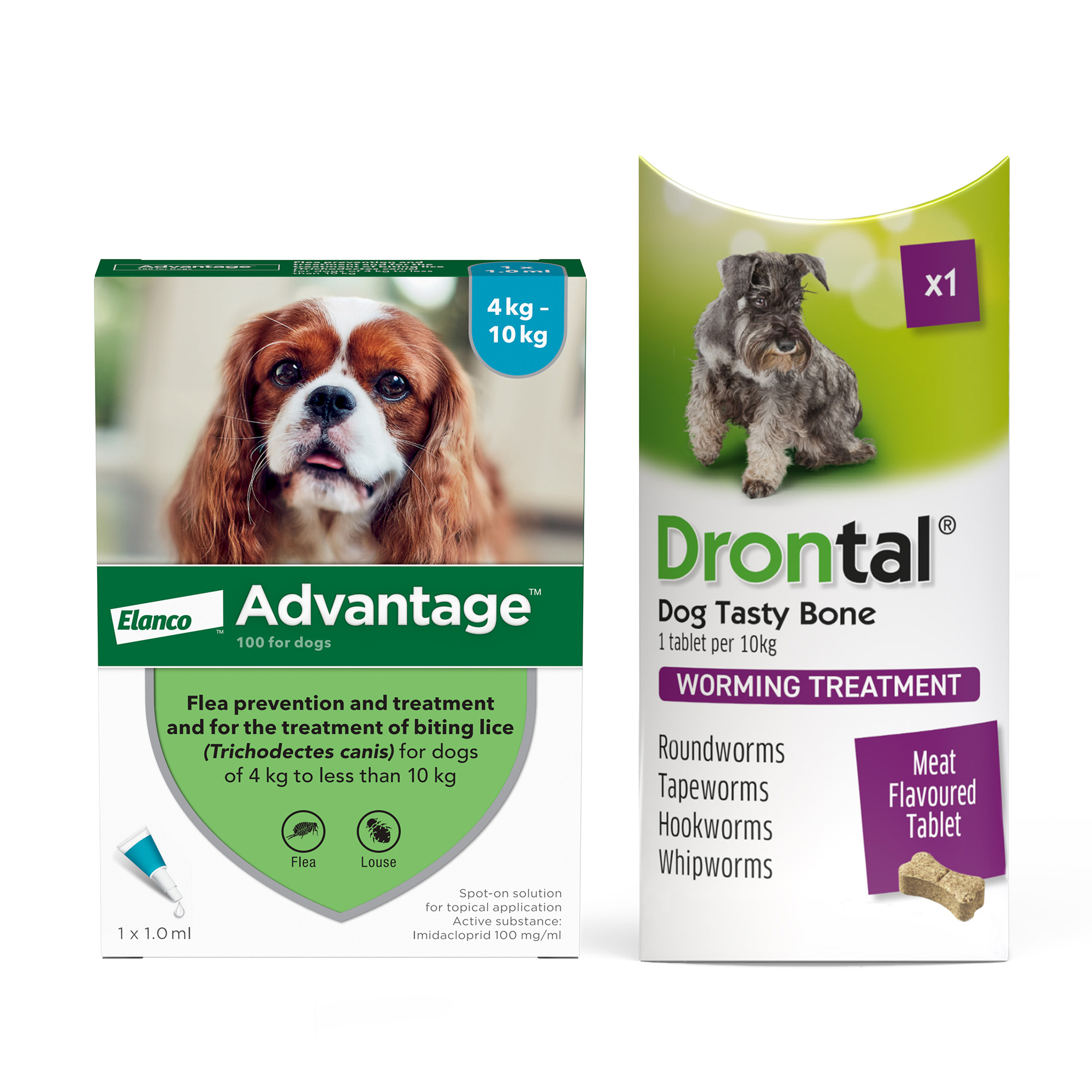 Advantage Spot-On Flea With Drontal Worming Treatment For Dogs 4 - 9.99Kg (Monthly Subscription Service)