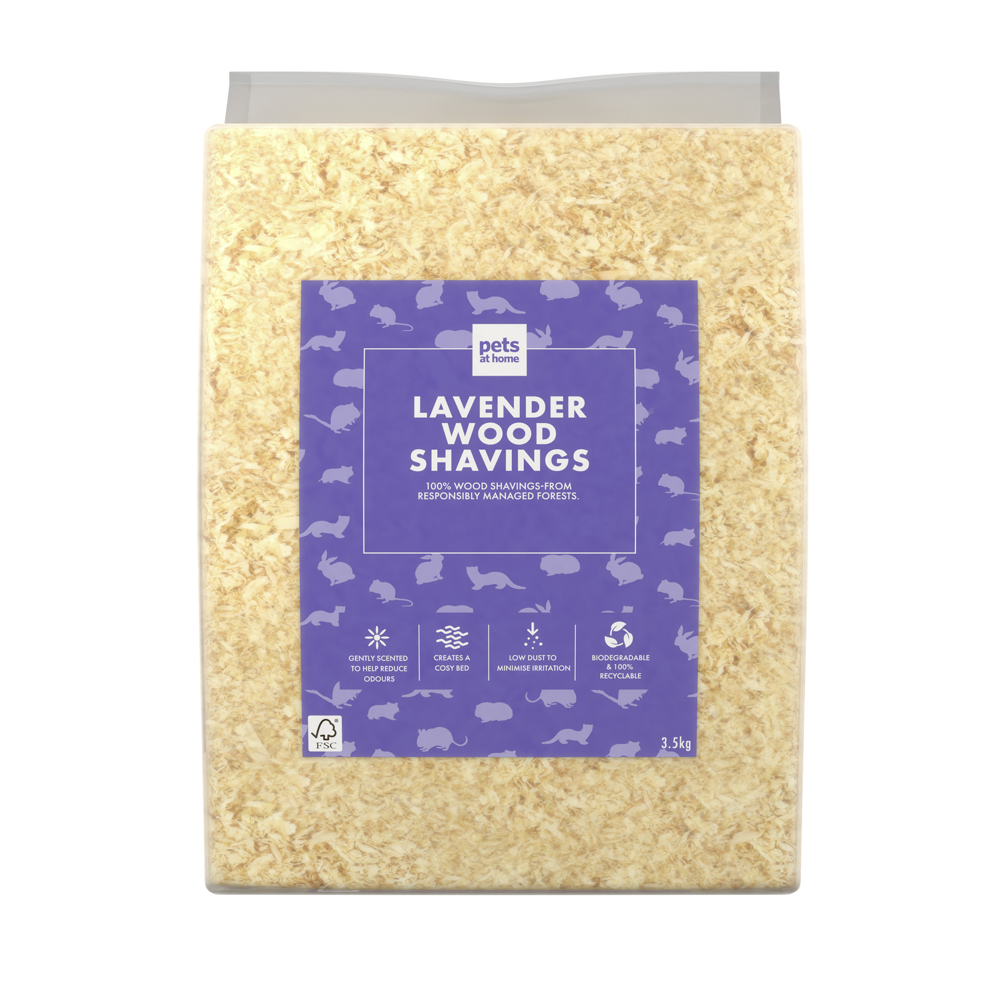 Pets at Home Small Animal Lavender Wood Shavings