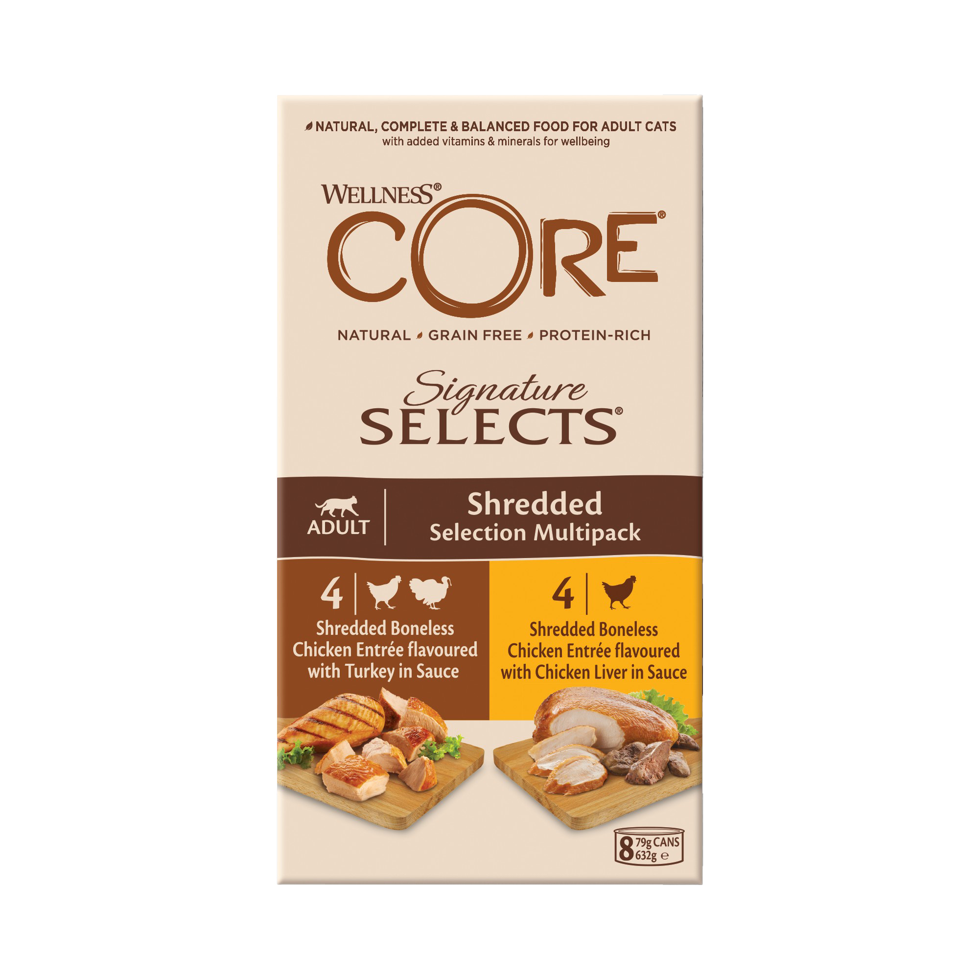 Wellness Core Signature Selects Shredded Adult Cat Food 8x79g