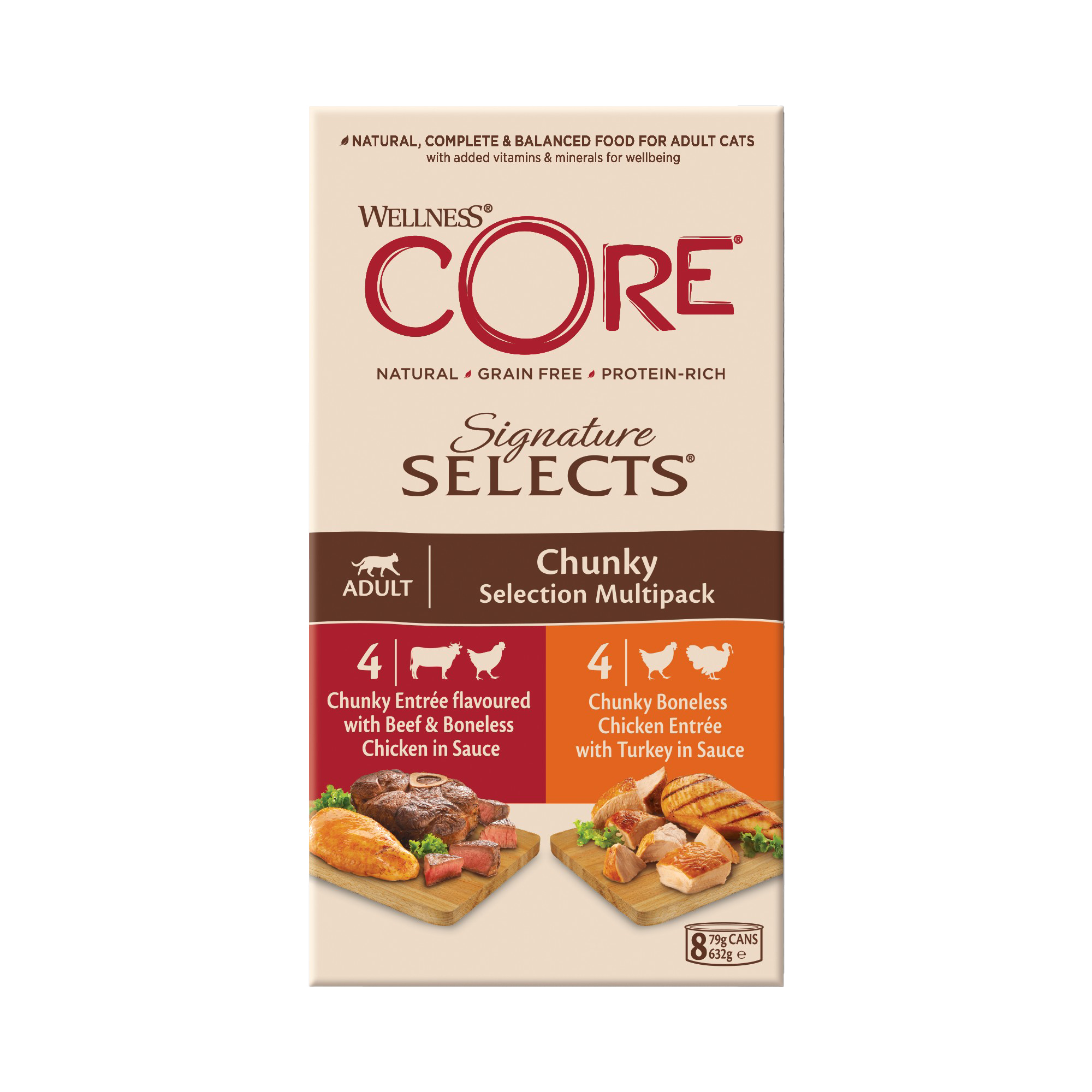 Wellness Core Signature Selects Chunky Adult Cat Food 8X79G
