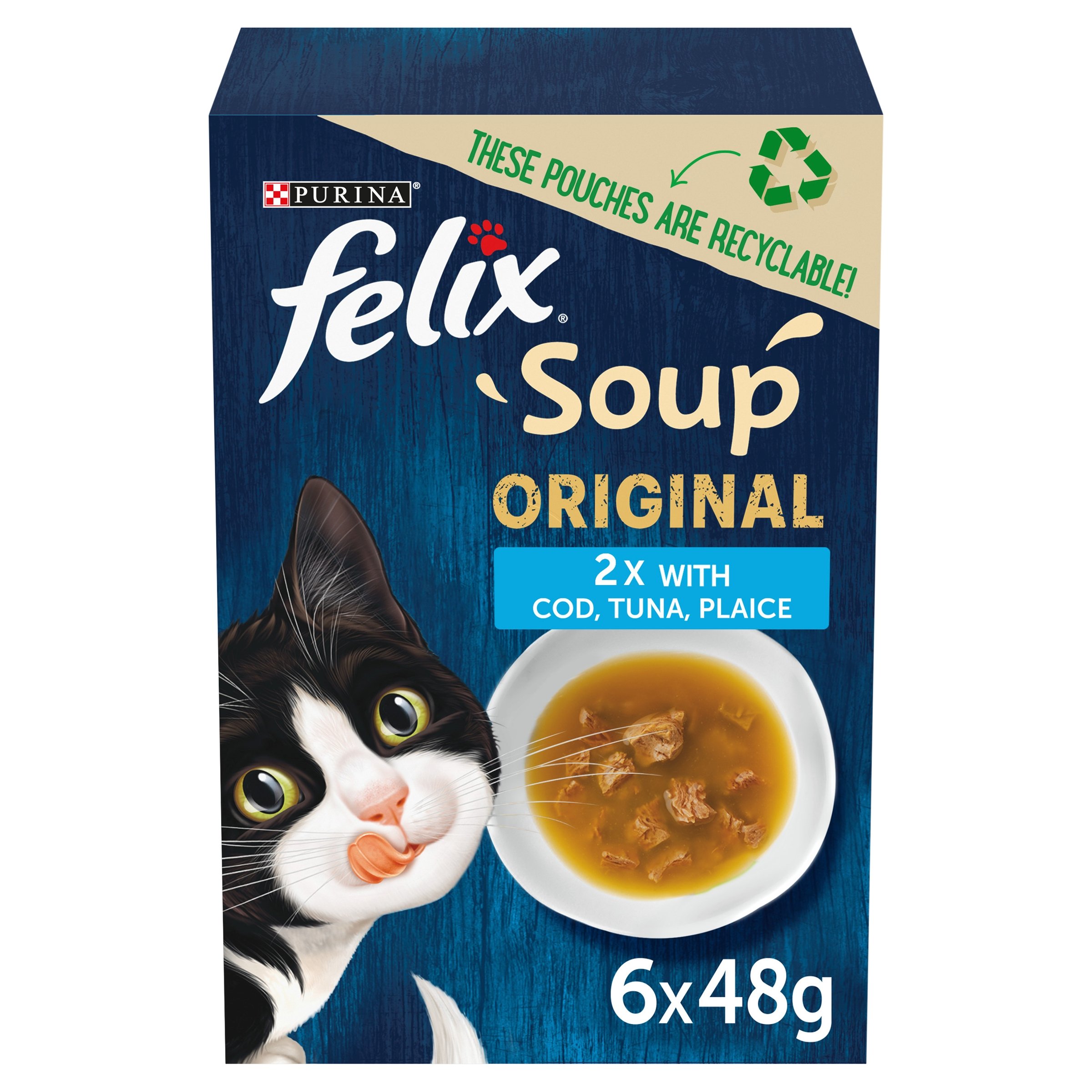 Felix Soup Fish Selection (Cod, Tuna, Plaice) 6X48G