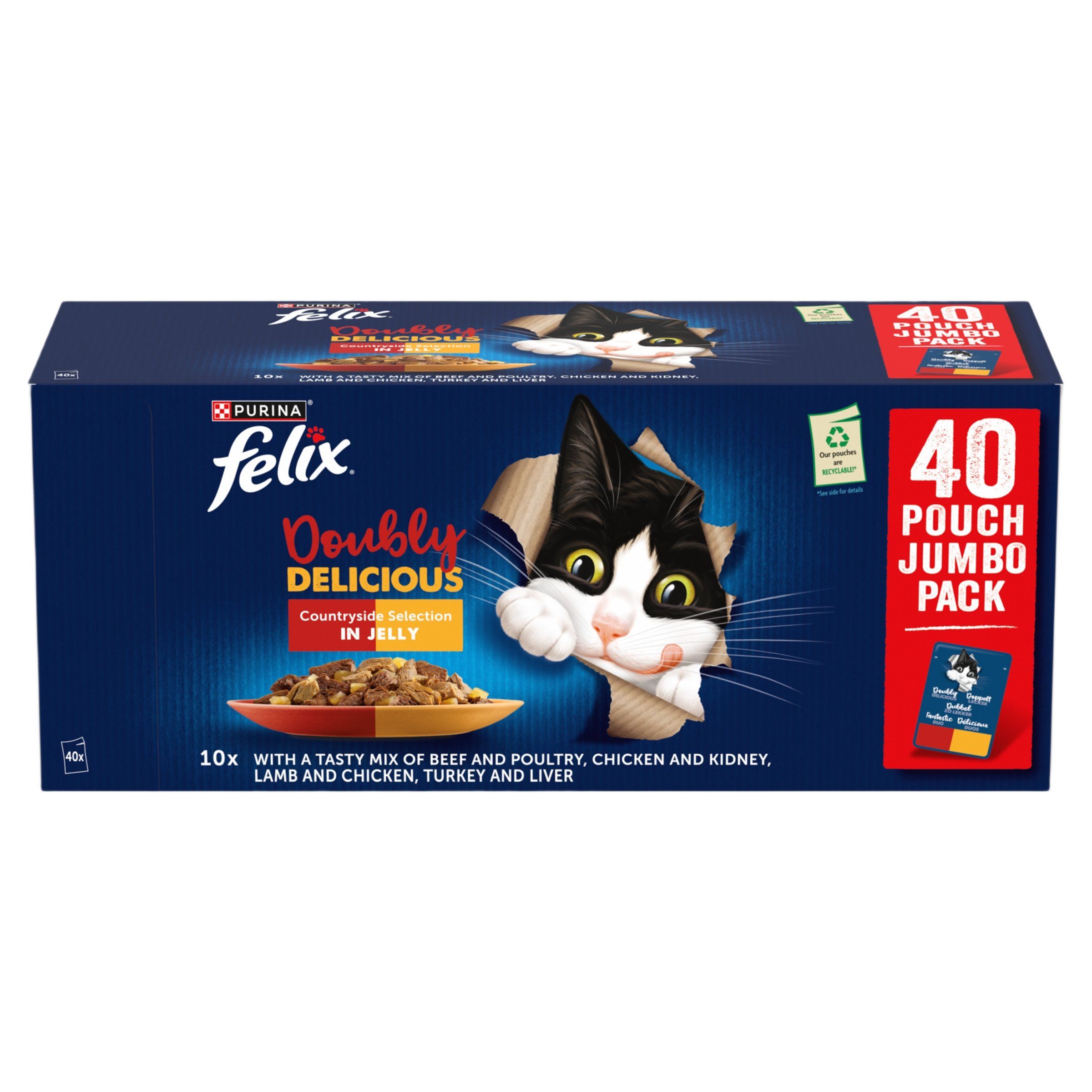 Felix Doubly Delicious Countryside Selection in Jelly, 40 x 85g box