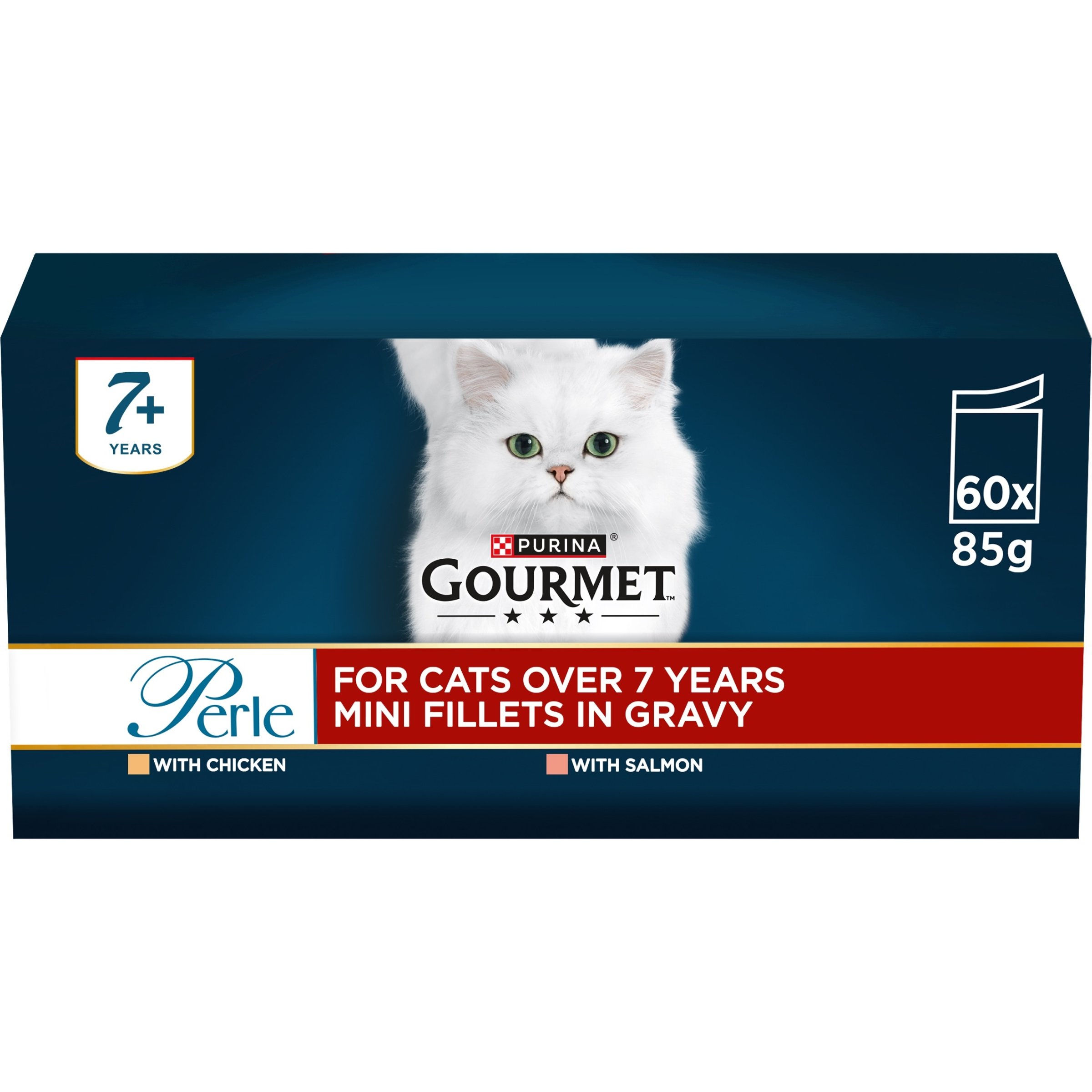 Gourmet Perle Wet Senior 7+ Cat Food Mini Fillets in Gravy Bulk Pack