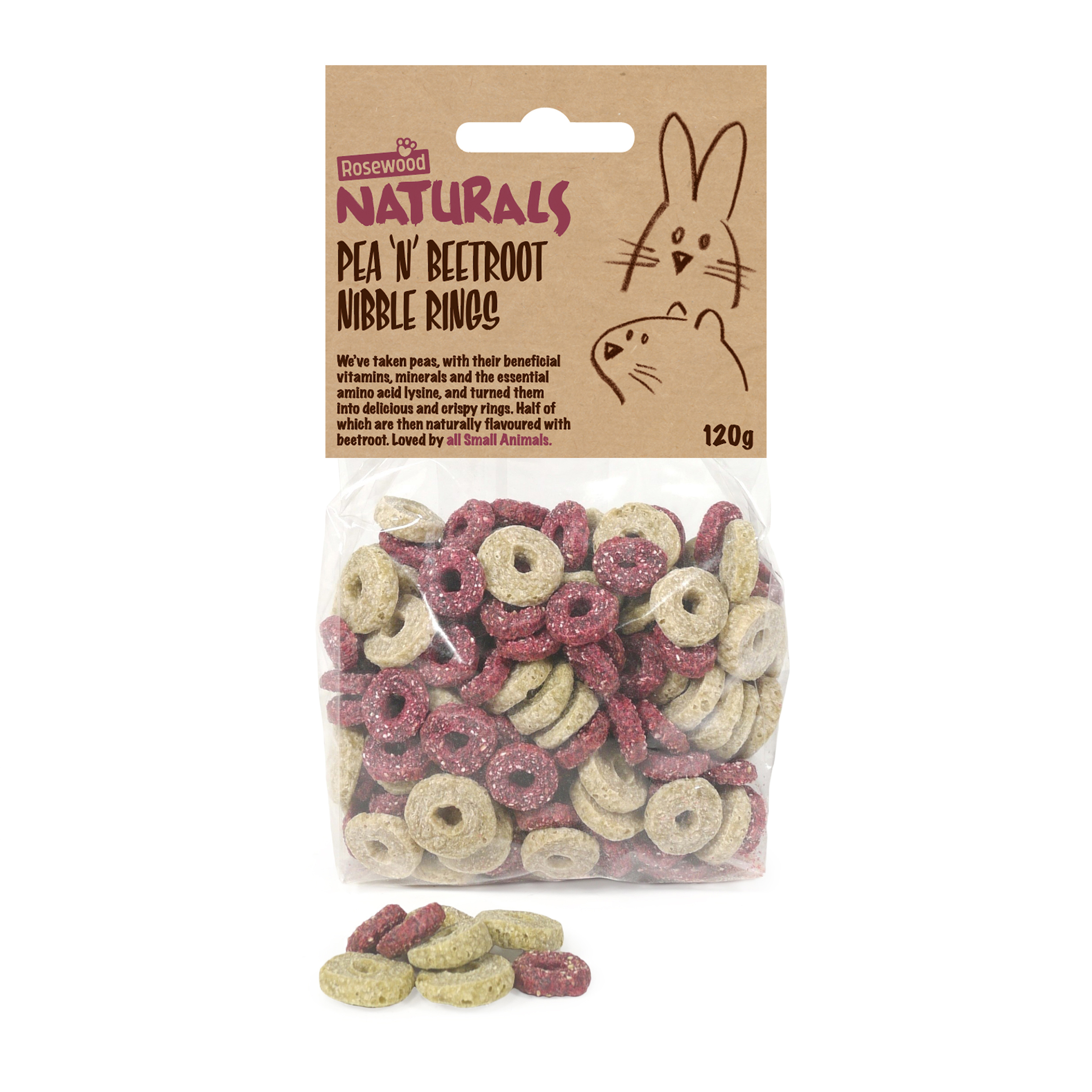 Rosewood Naturals Pea 'n' Beetroot Small Animal Treat Rings
