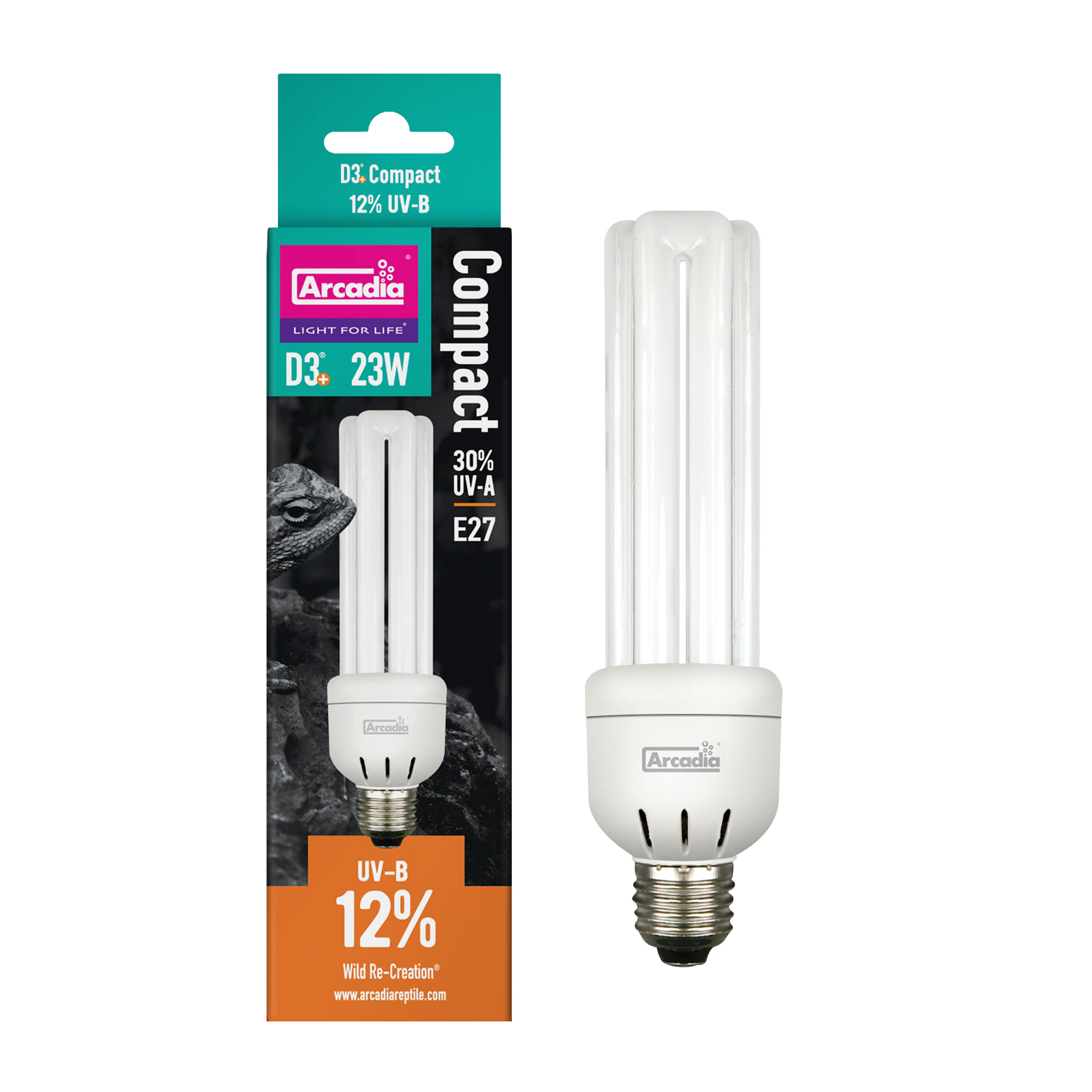 Arcadia D3+ Compact E27 Bulb 12% 23W