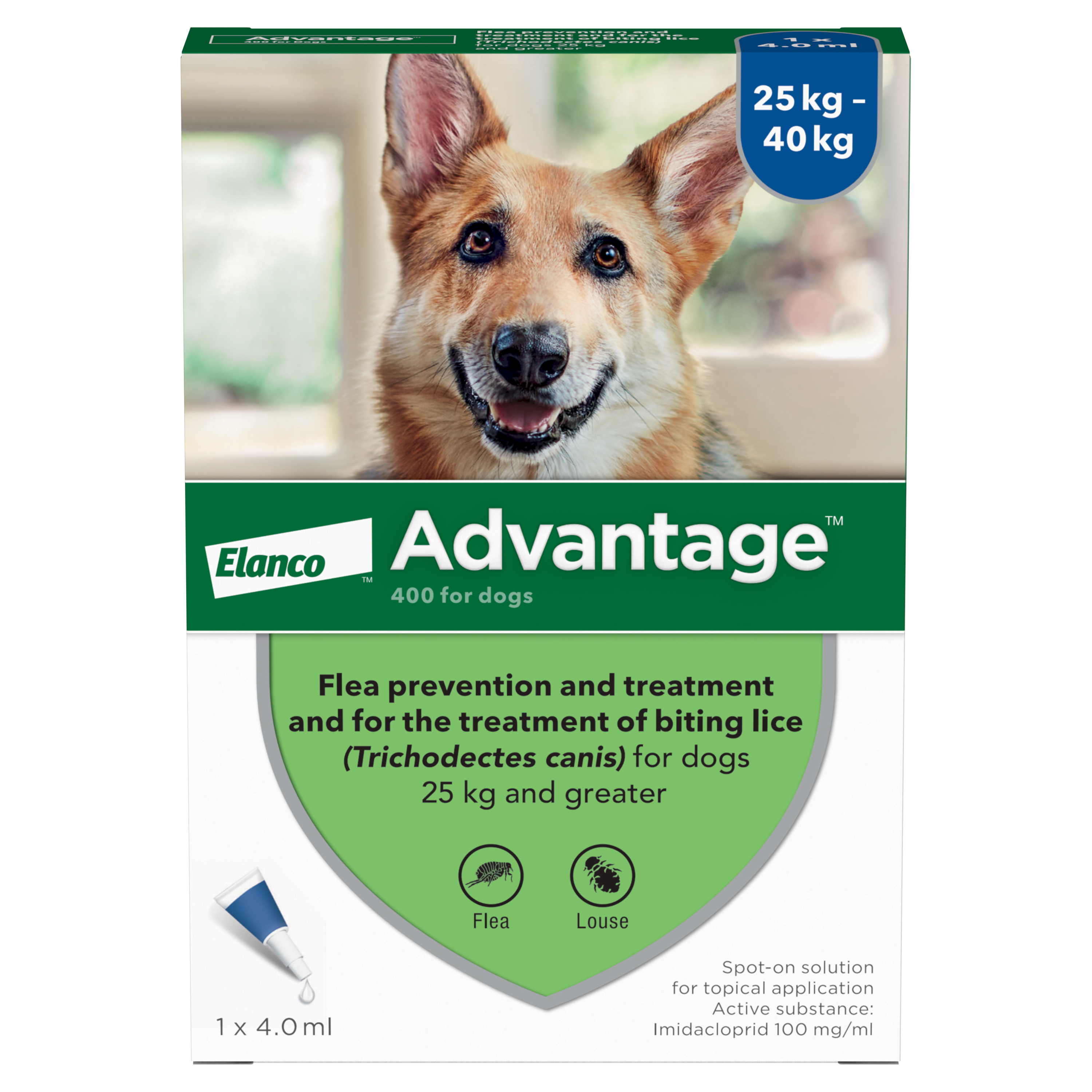 Advantage 400 Spot-On Dog Flea Treatment For Dogs >25Kg