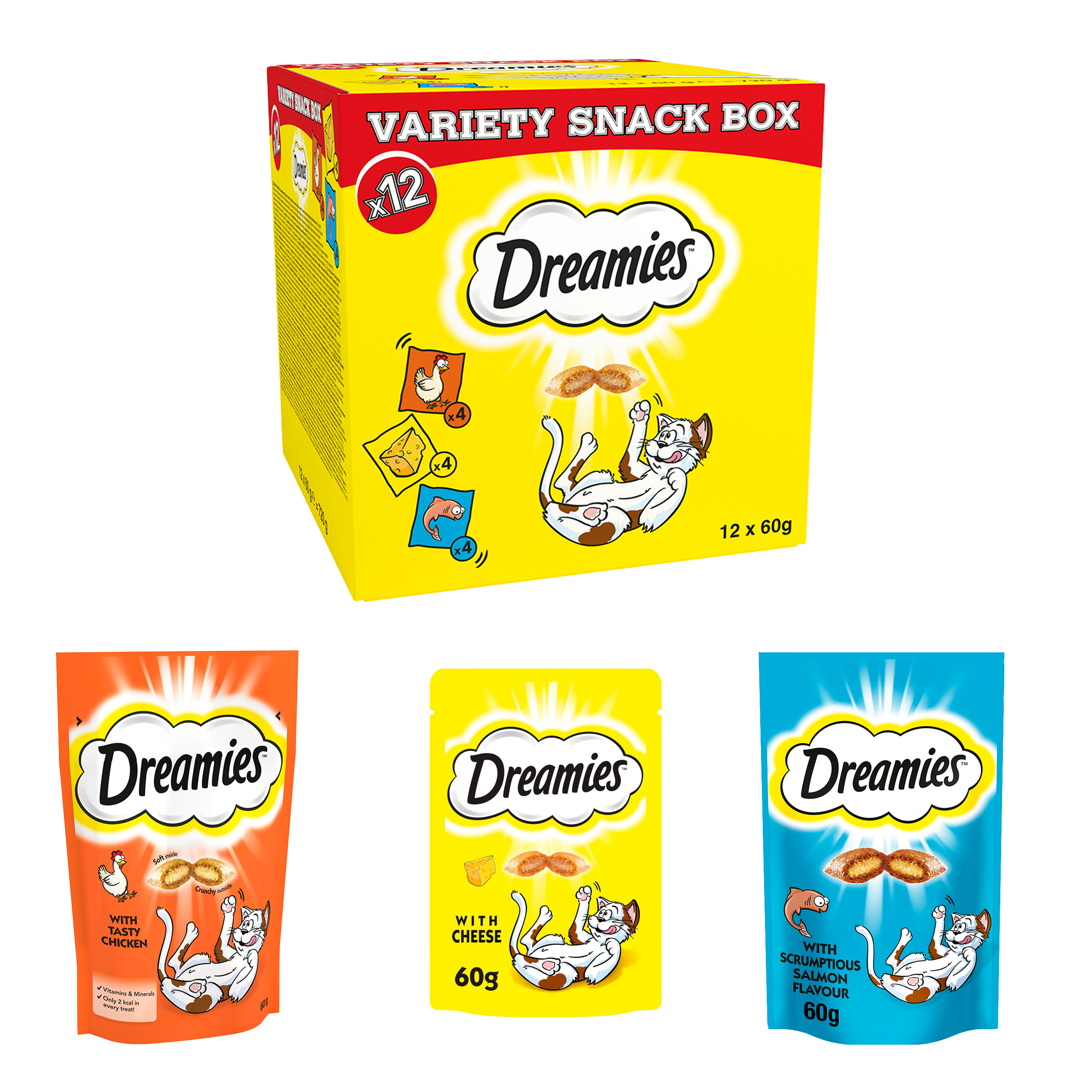 Dreamies Dual Texture Variety with Chicken, Cheese &