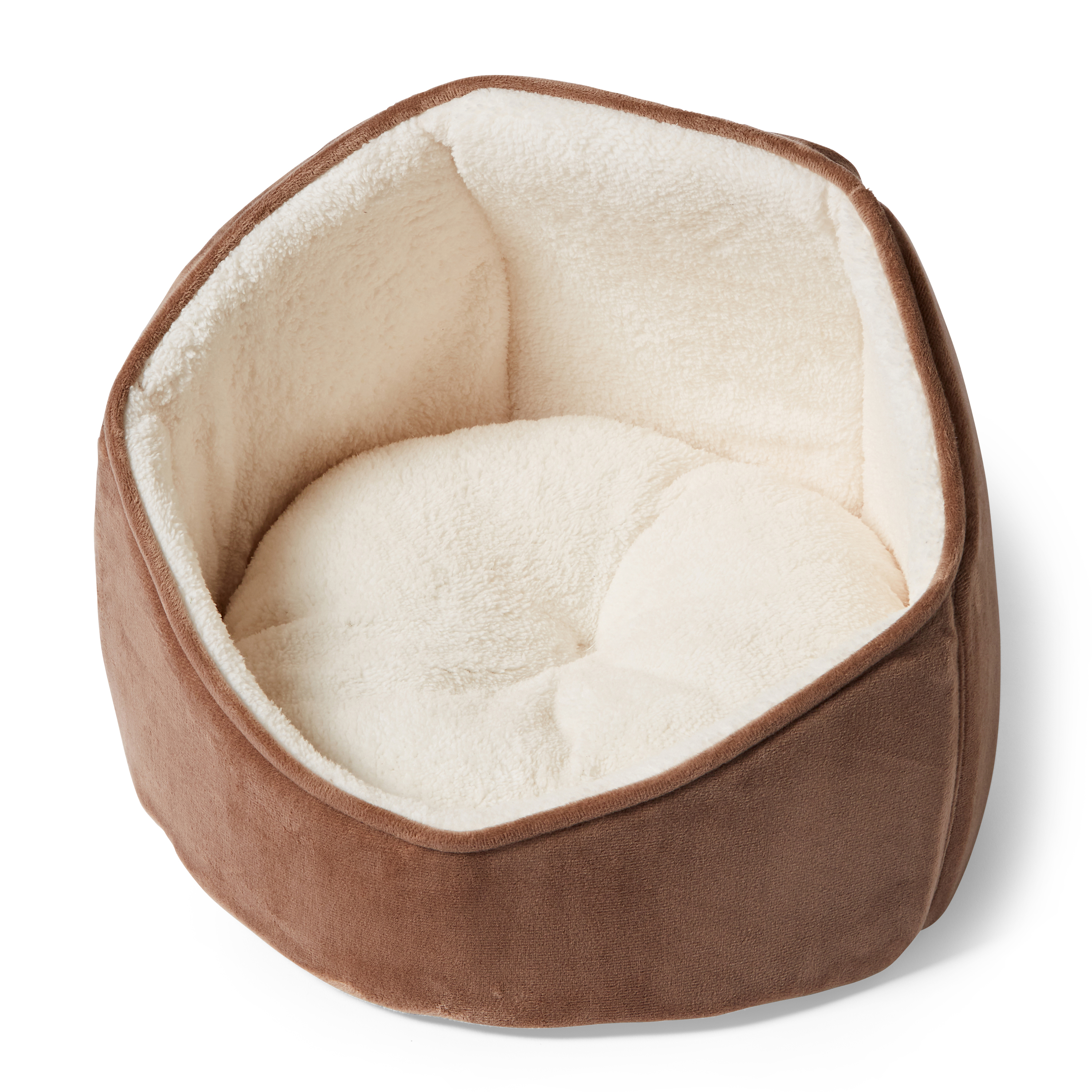 Pets Essentials Velouria Hooded Cat Bed Brown