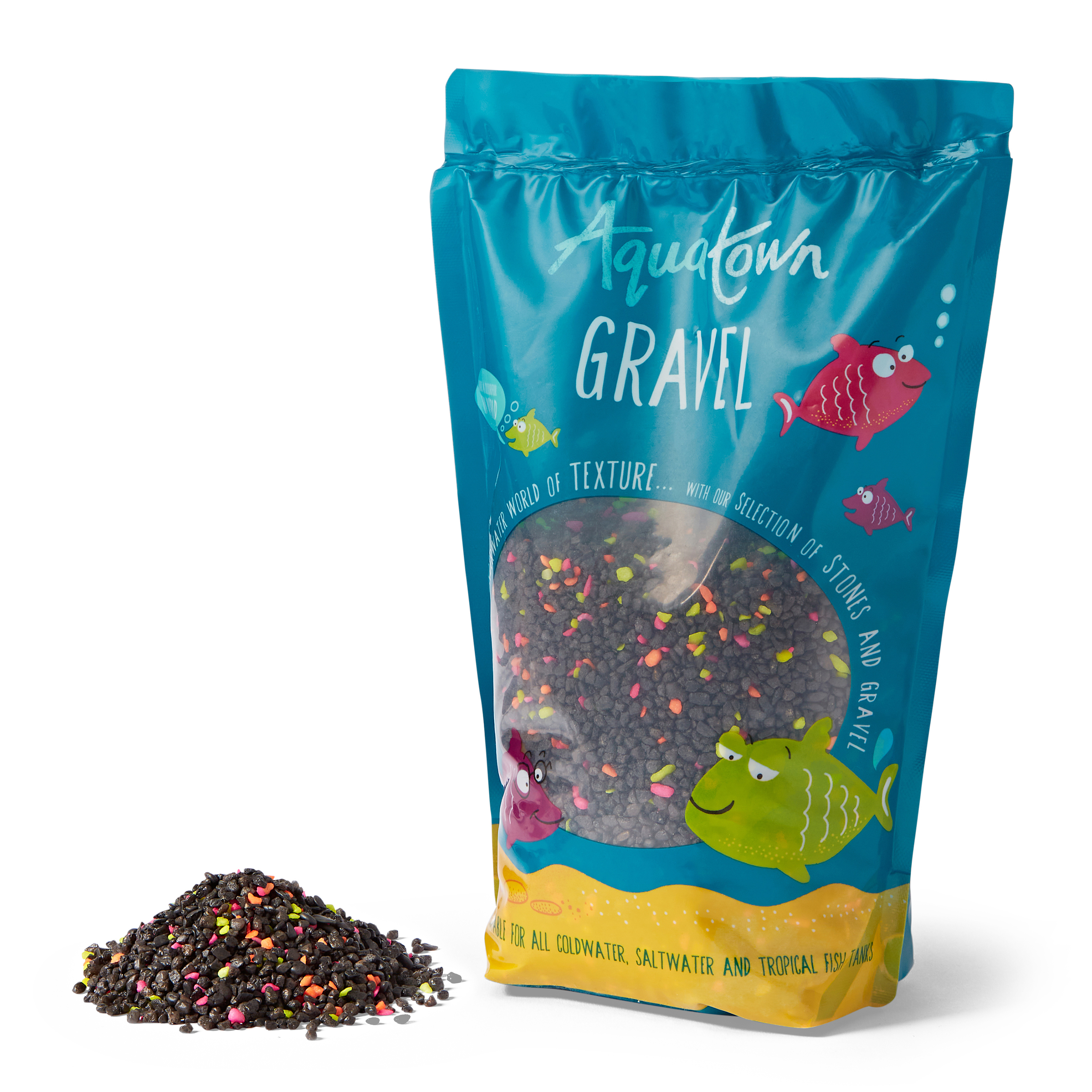 Aqua Town Aquarium Gravel Neon Black Sprinkles