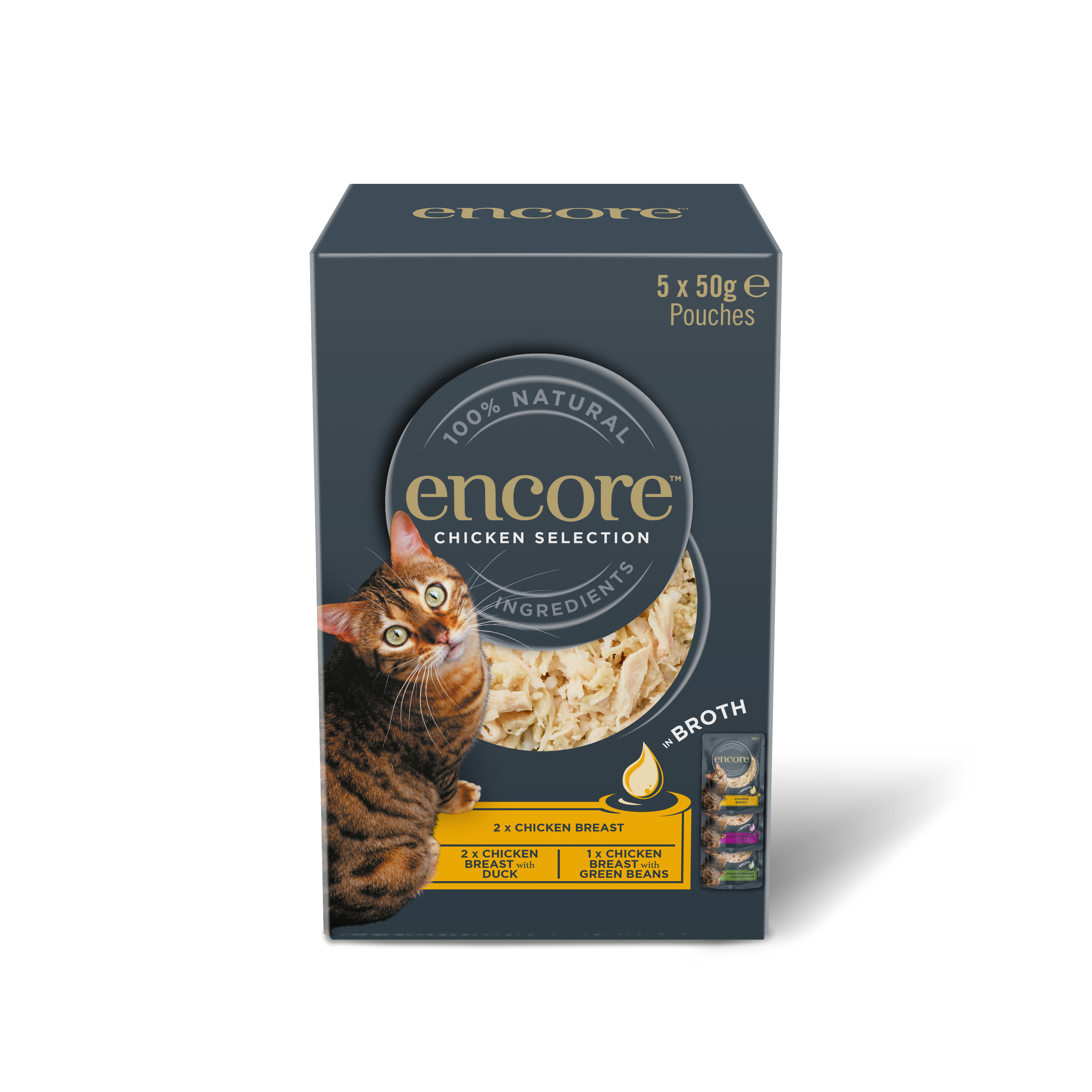 Encore 100% Natural Wet Cat Food – Chicken & Fish Selection, 48 X 70g Tins, Adult Cat