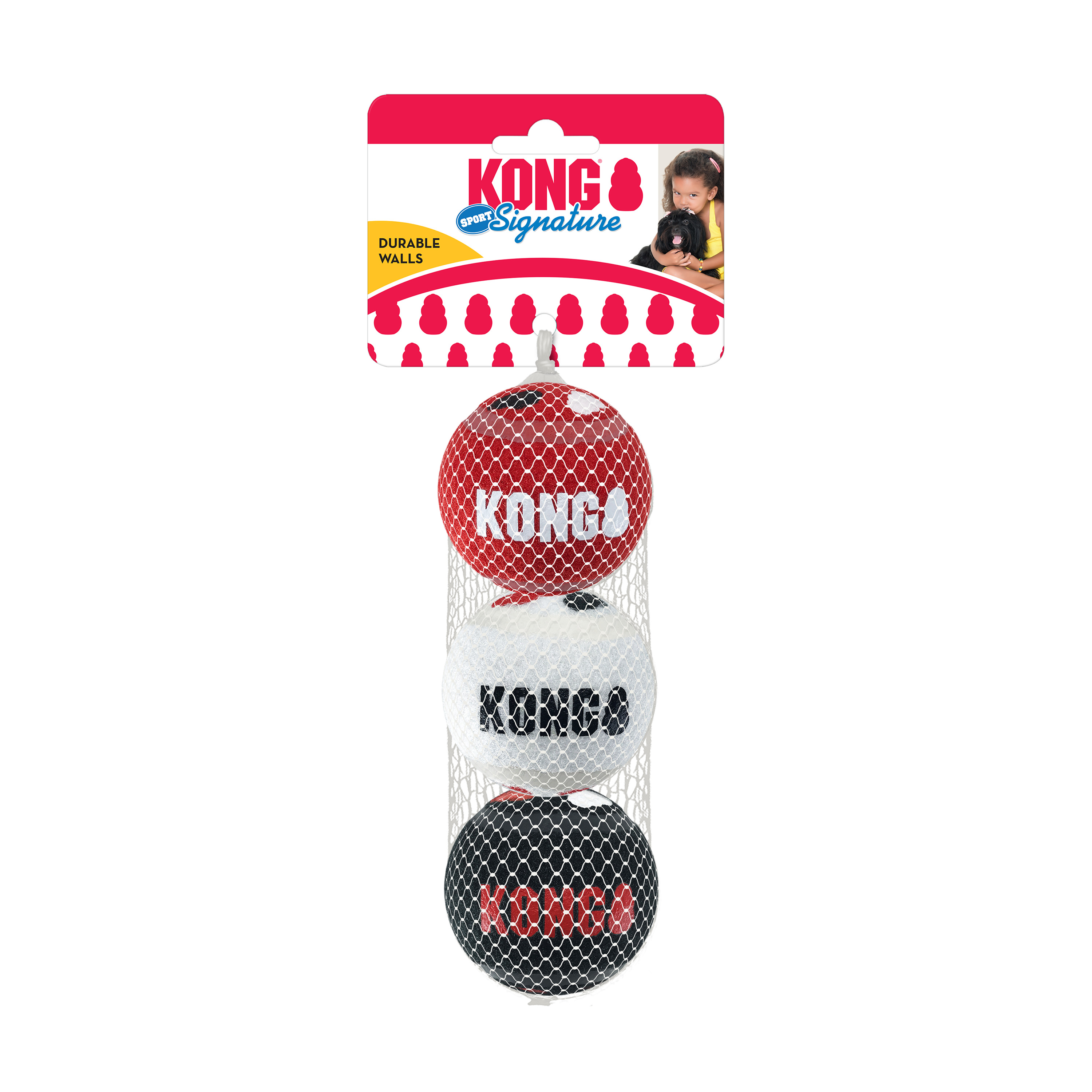 Kong Signature Sport Dog Toy Balls x3
