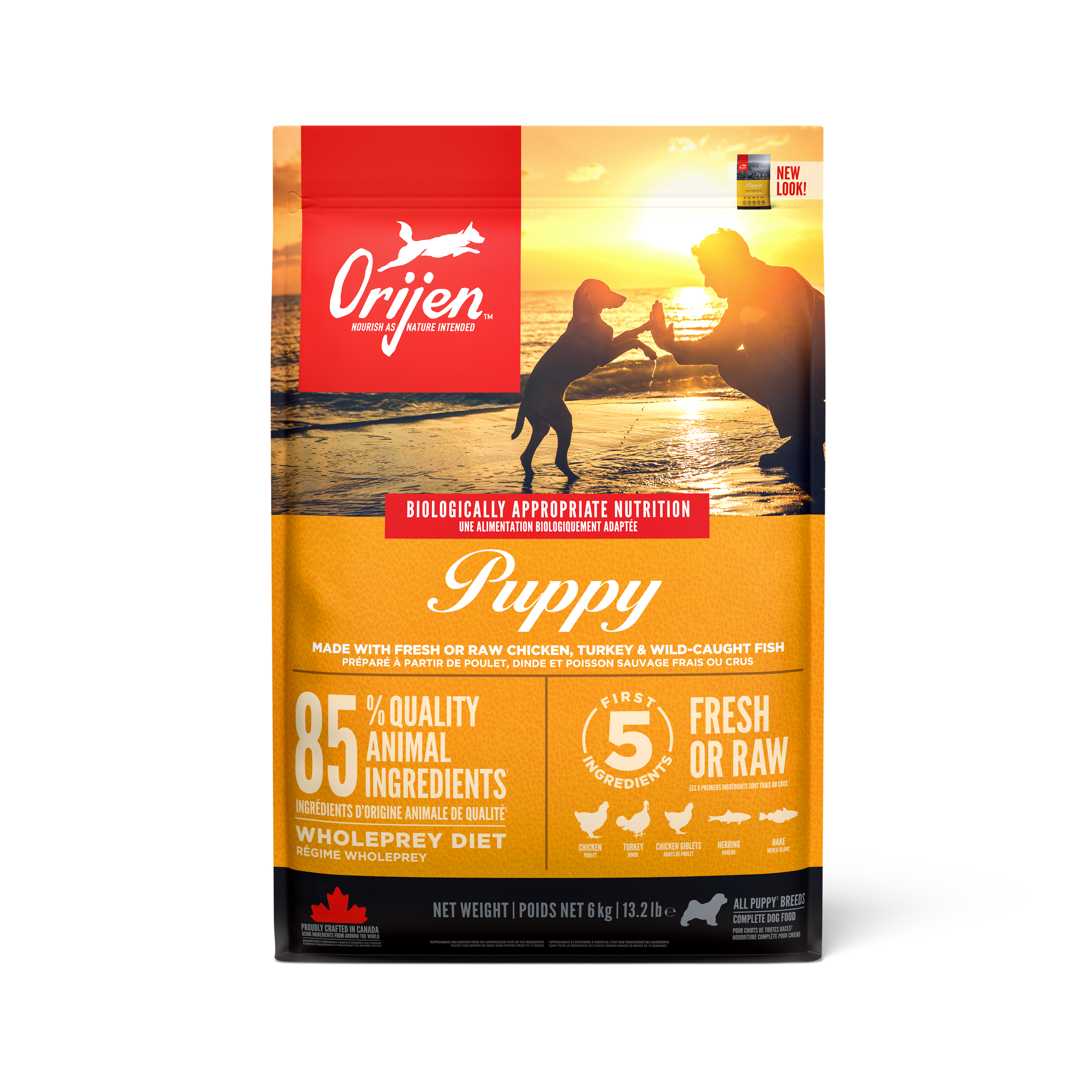 Orijen Puppy Dry Food With Chicken Turkey & Wild-Caught Fish 6Kg