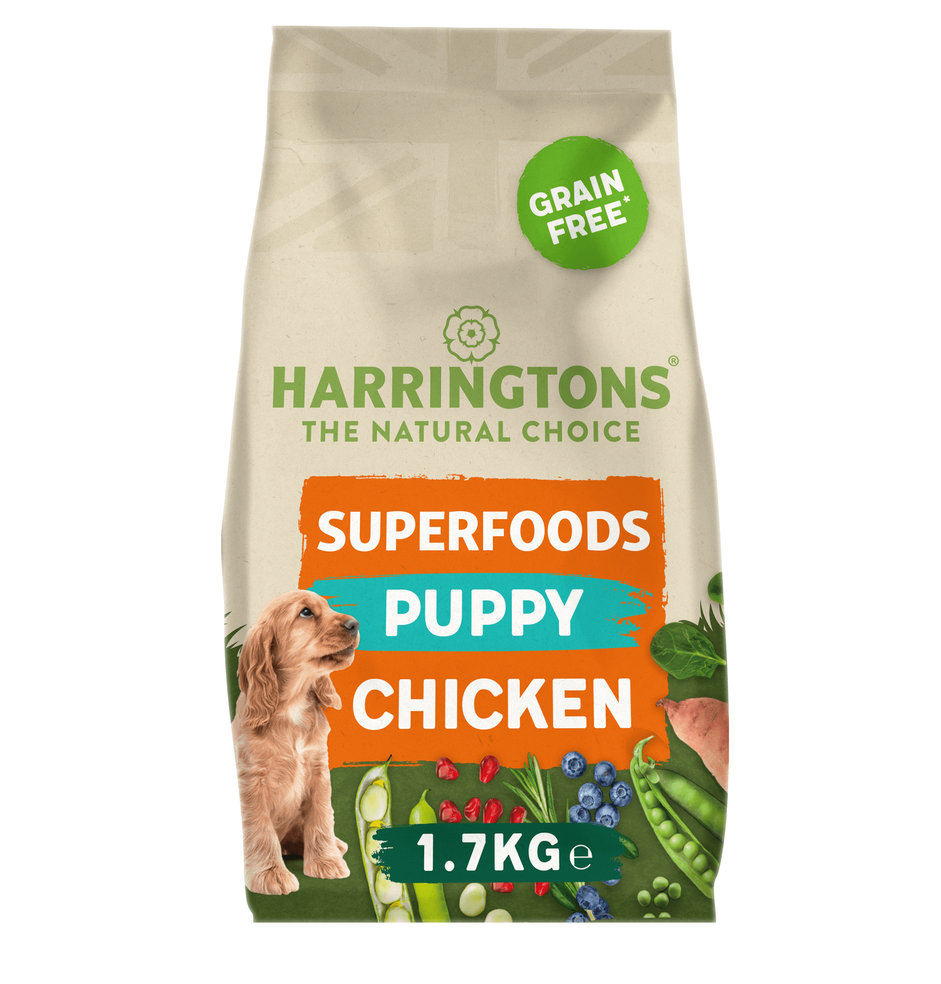 Harringtons Grain Free Puppy Dry Dog Food Chicken With Superfoods 1.7Kg