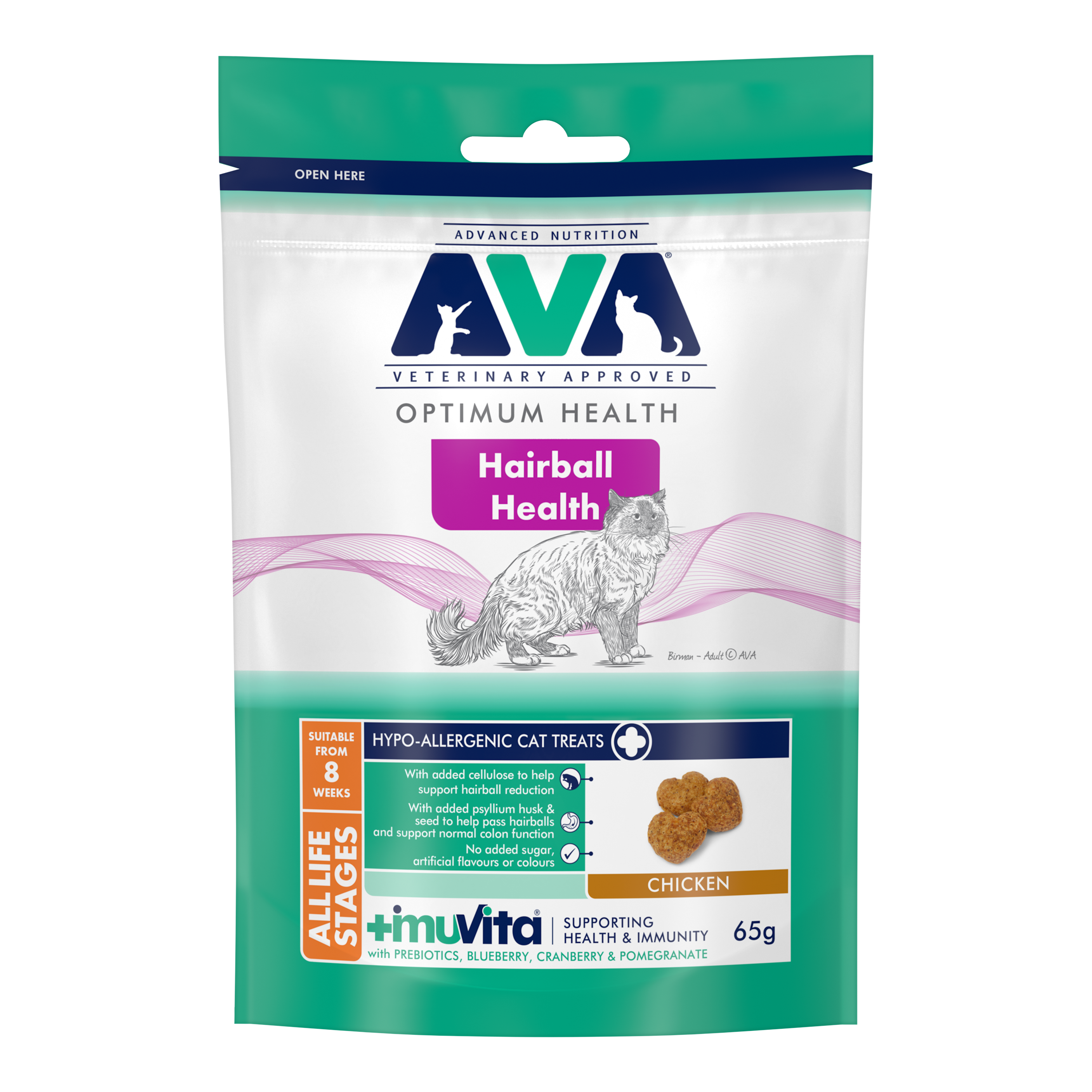 AVA Hairball Health Cat Treats with Chicken