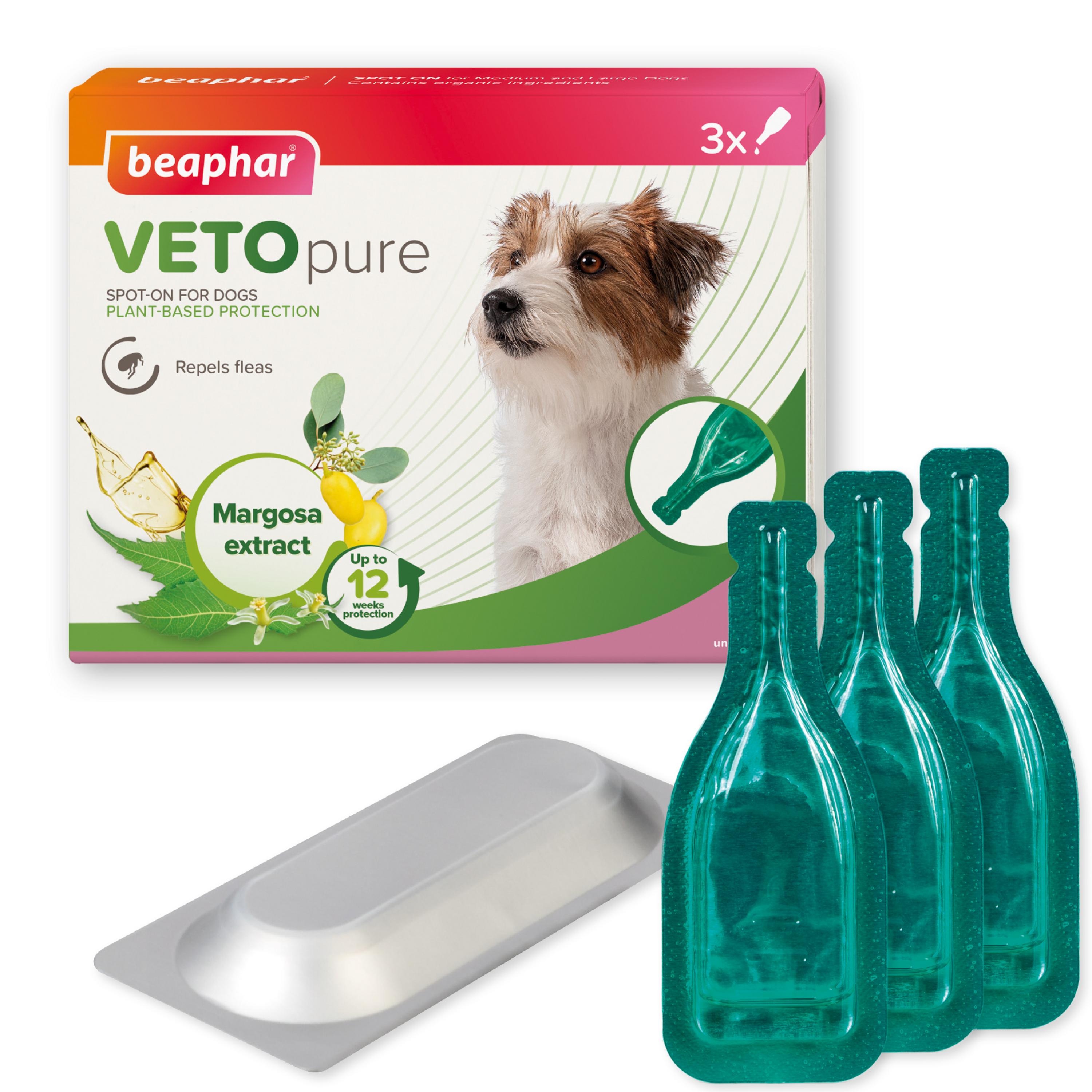 Beaphar VETOpure Flea Protection Spot-On for Dogs under 15 kg 3 Pipettes