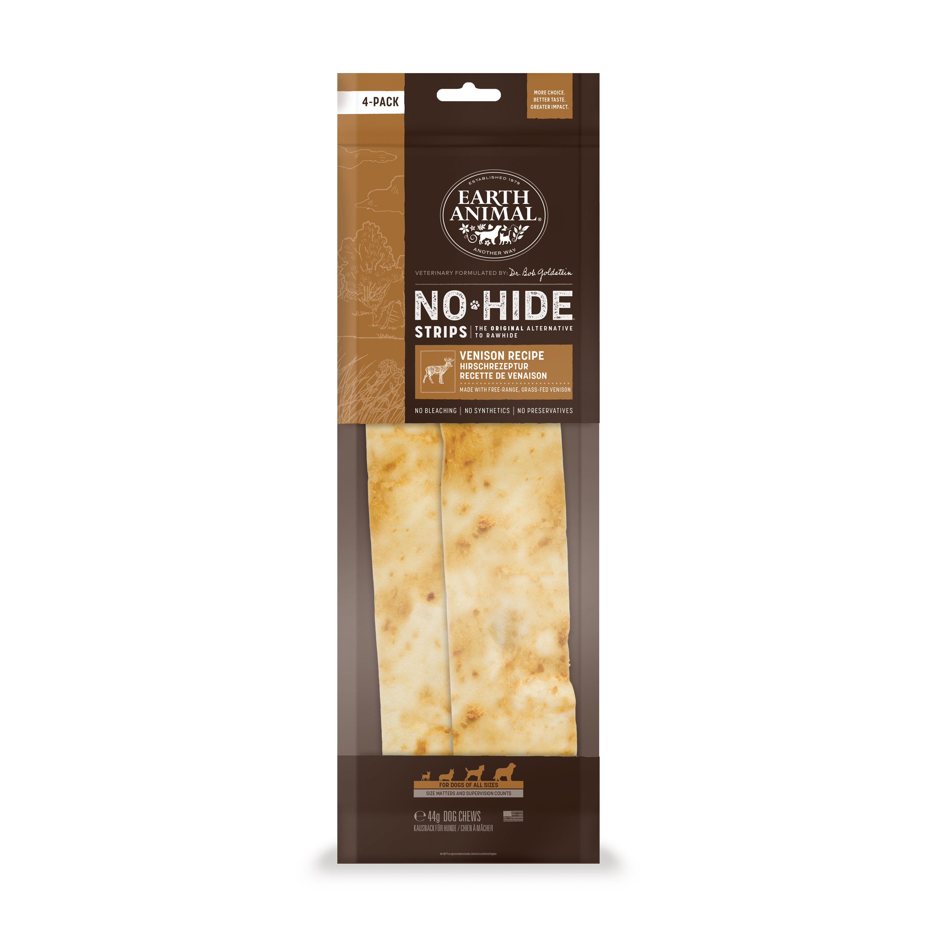 Earth Animal No-Hide Dog Treats Venison Strips