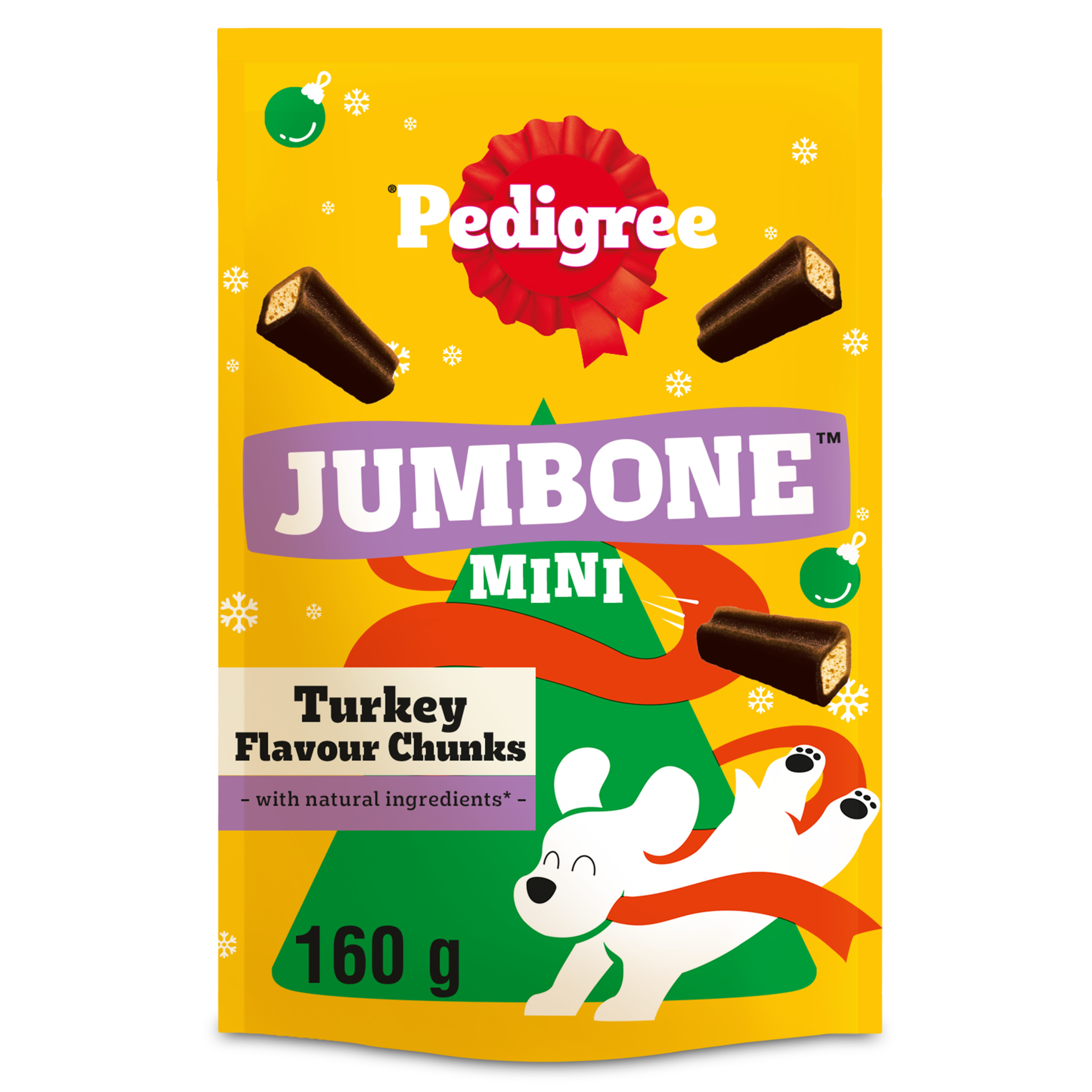 Pedigree Christmas Jumbone Dog Treat Chews with Turkey for Small Breed
