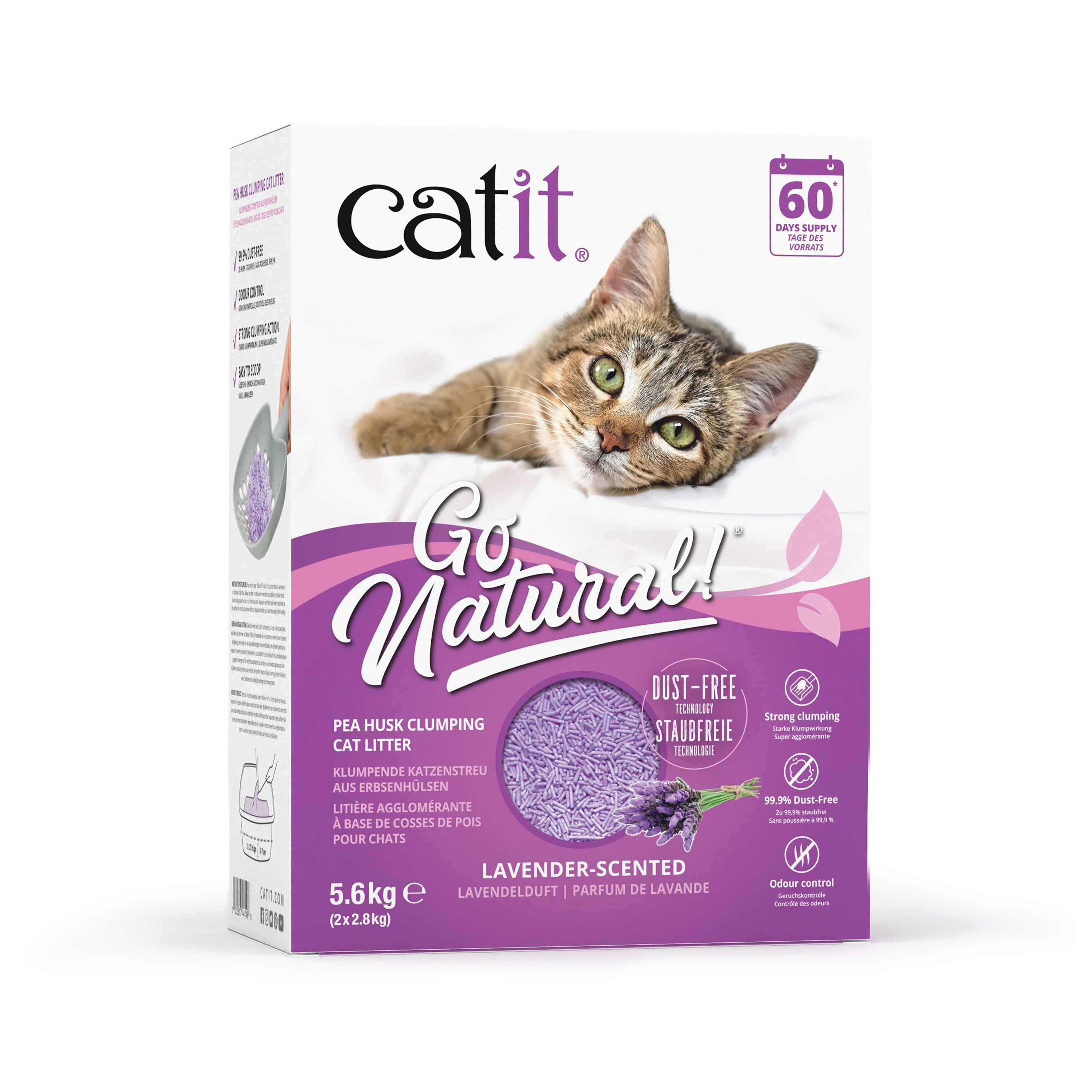 Catit Go Natural Pea Husk Ultra Clumping Lavender Scented Cat Litter