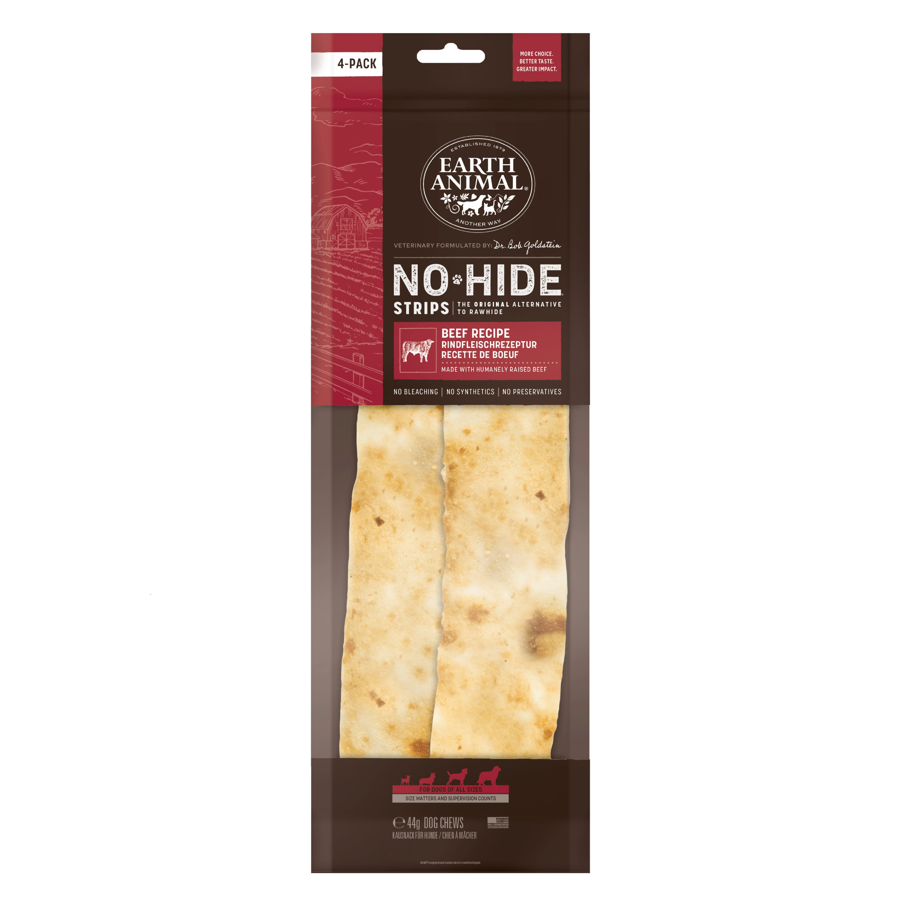 Earth Animal No-Hide Dog Treats Beef Strips