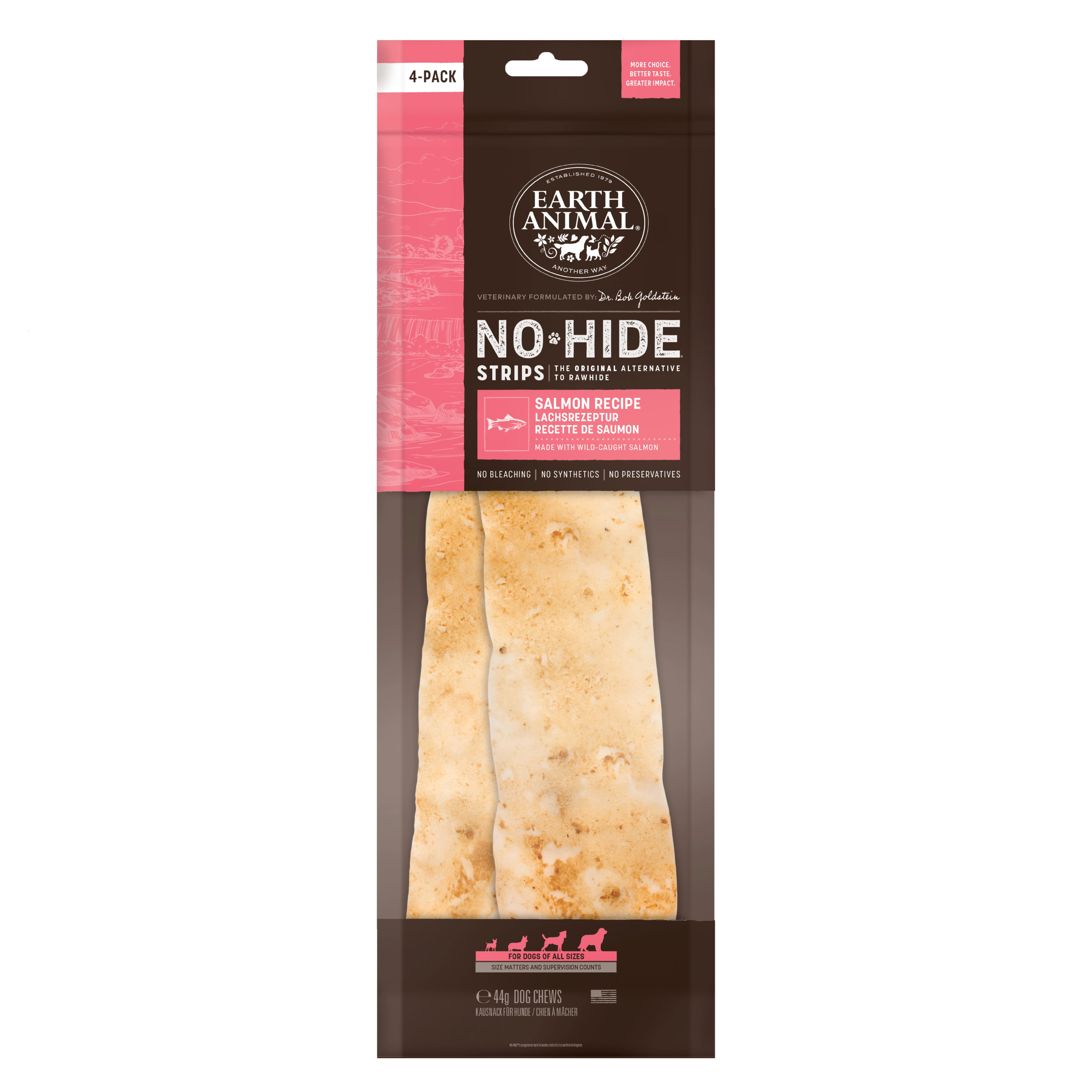 Earth Animal No-Hide Dog Treat Strips Salmon