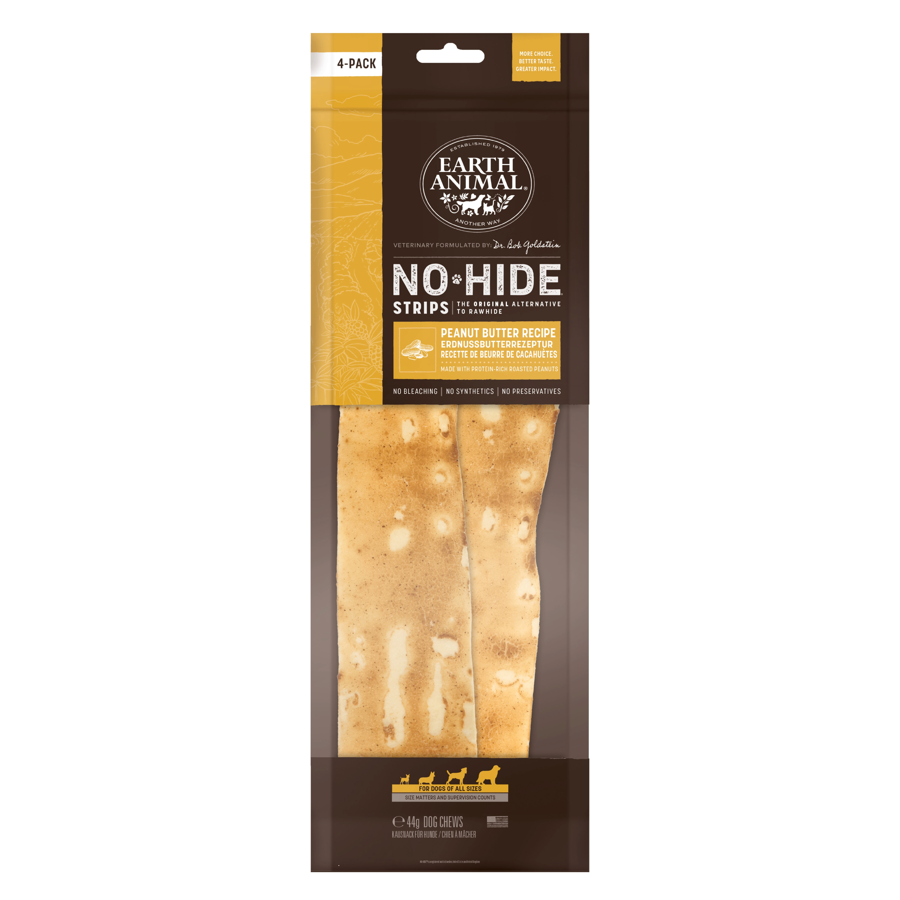 Earth Animal No-Hide Dog Treat Strips Peanut Butter