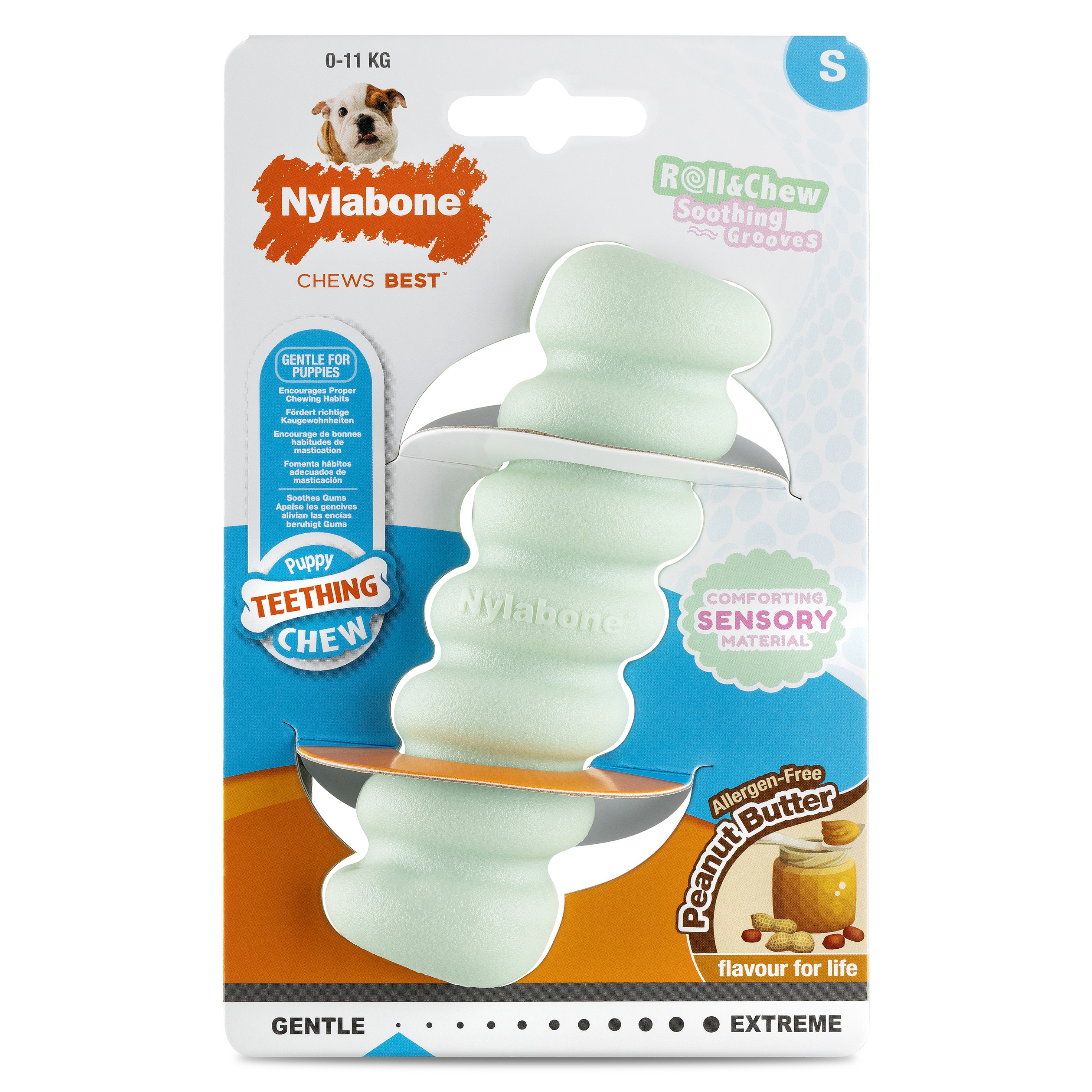 Nylabone Puppy Tactile Stick Peanut Butter Dog Toy