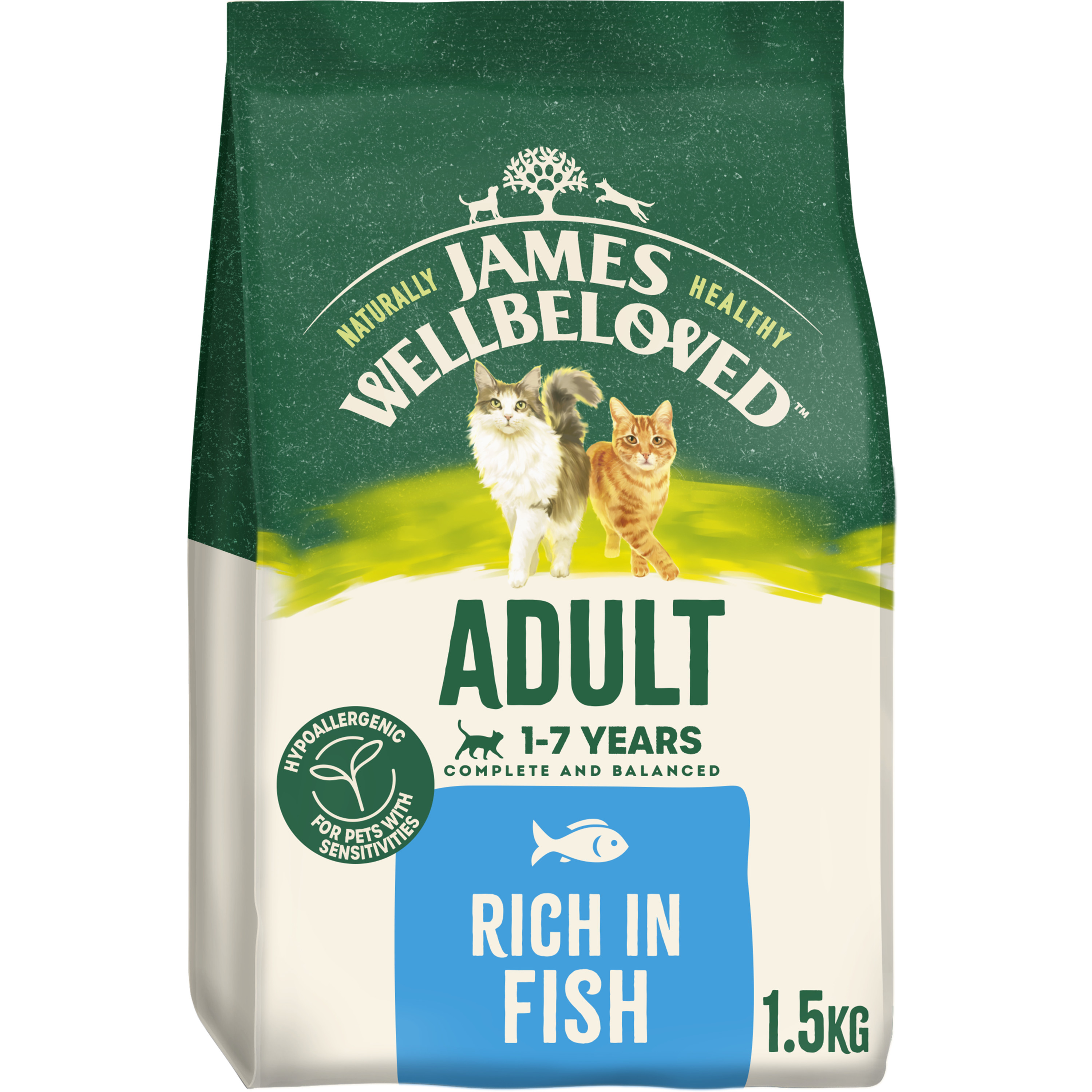 James Wellbeloved Hypoallergenic Adult Dry Cat Food Fish 1.5kg