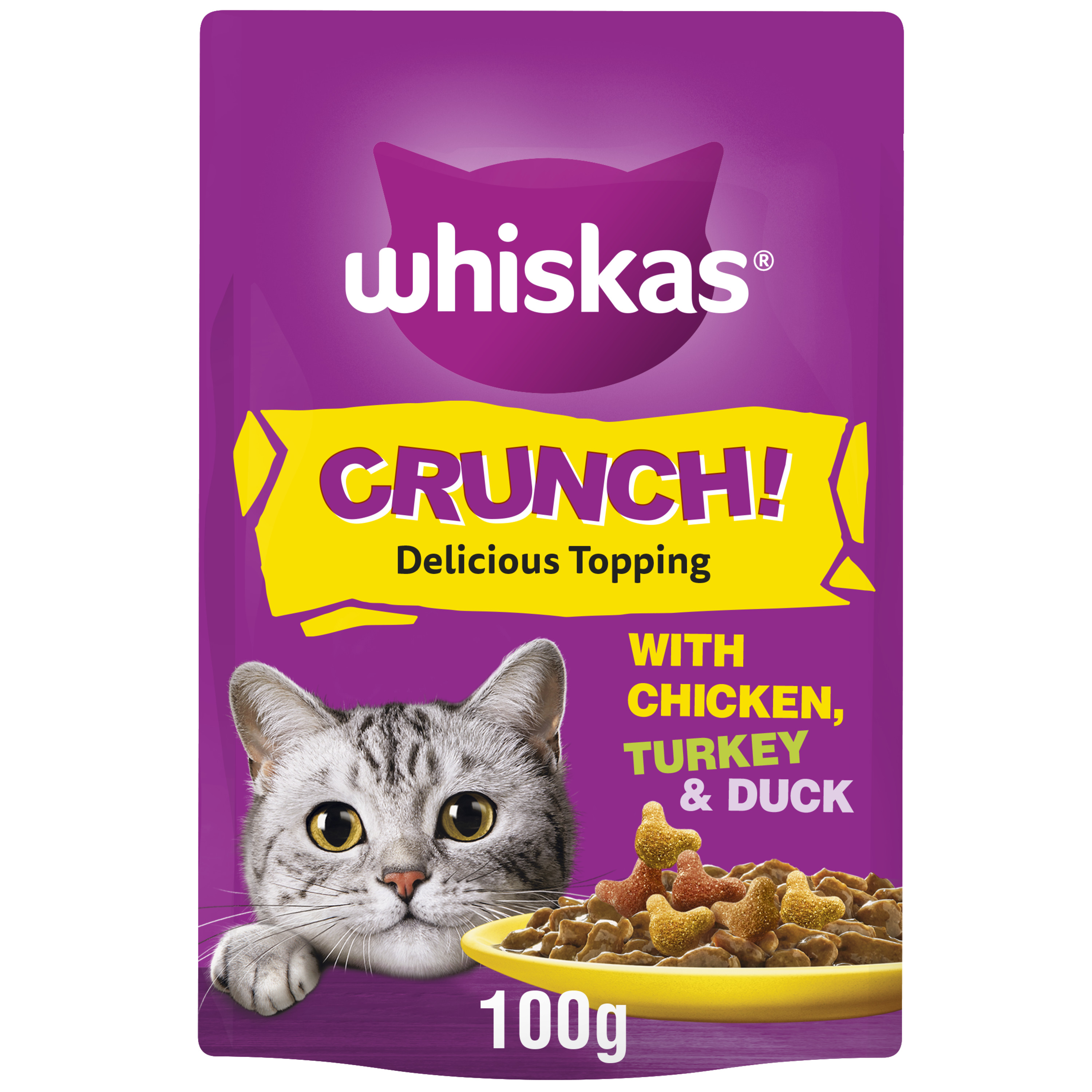 Whiskas Crunch Tasty Food Topping Adult Cat Treat