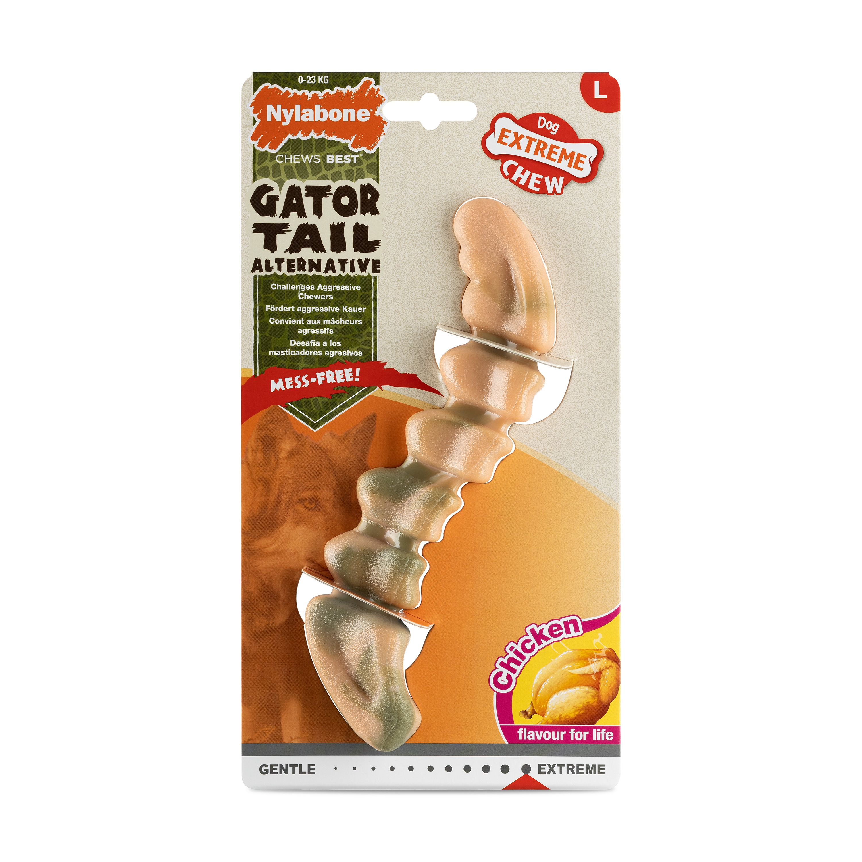 Nylabone Chicken Gator Tail Alternative Extreme Chew Dog Toy
