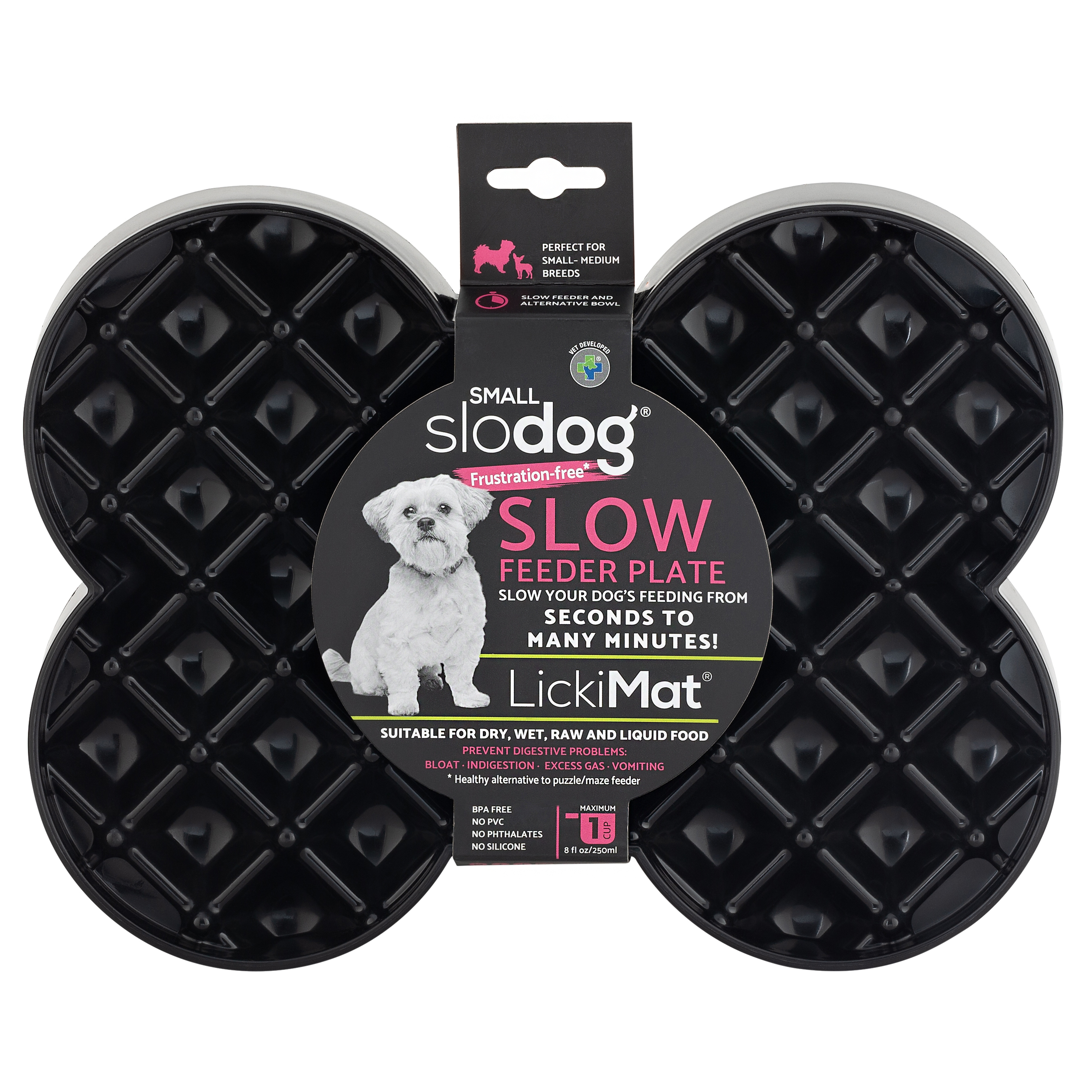 LickiMat Small Slodog Dog Slow Feeder Black