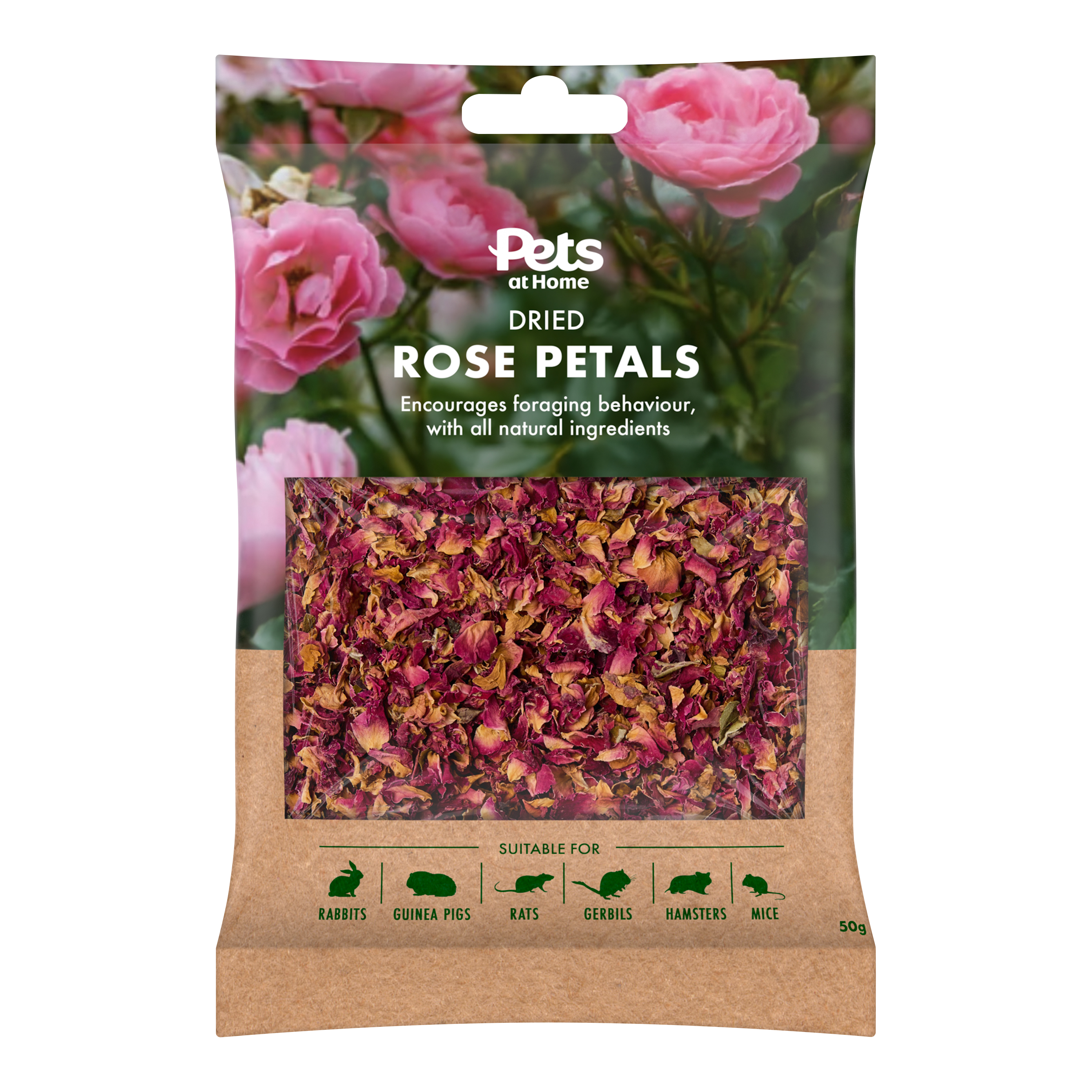 Pets at Home Small Animal Dried Rose Petals Treats