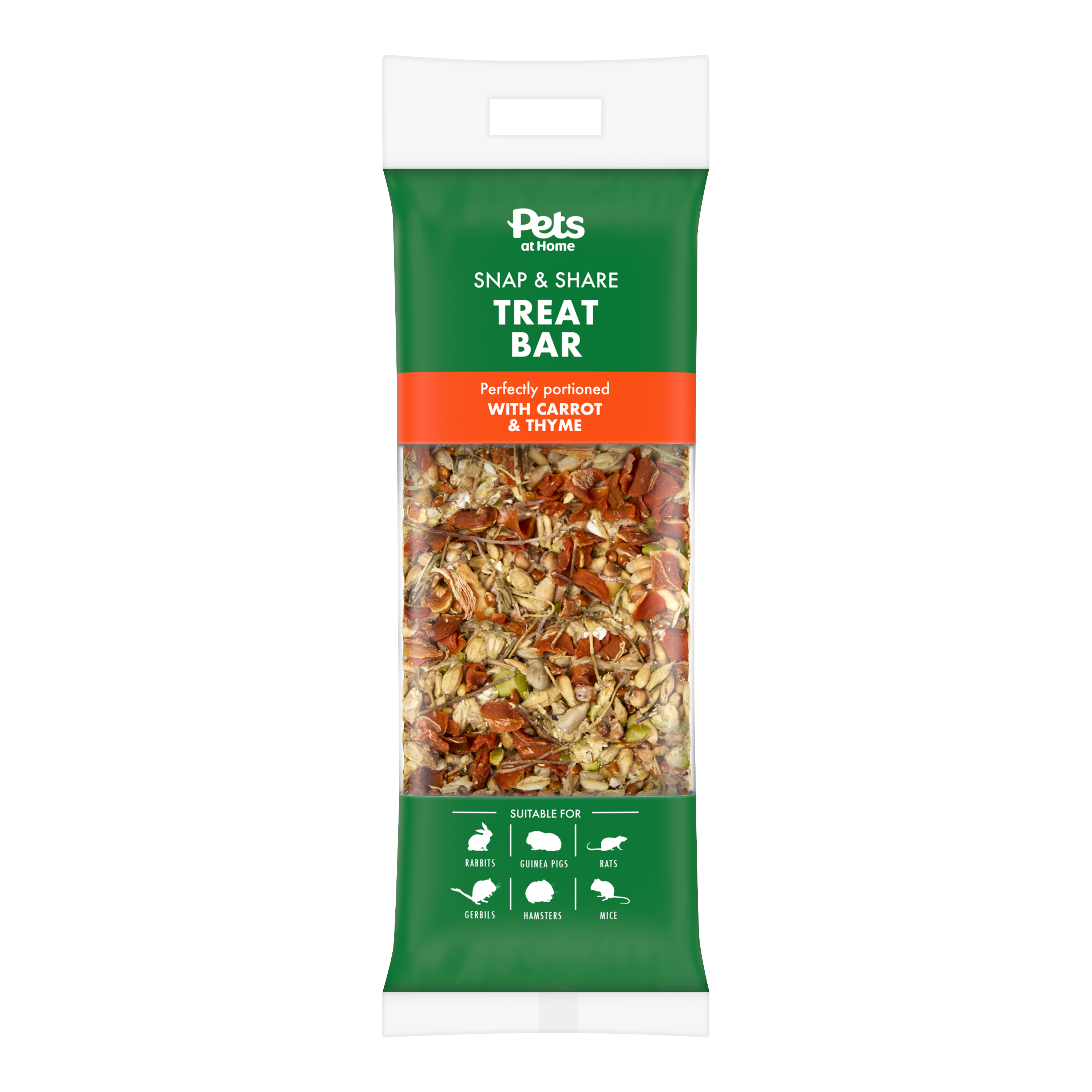 Pets at Home Small Animal Snap & Share Treat Bar with Carrot & Thyme