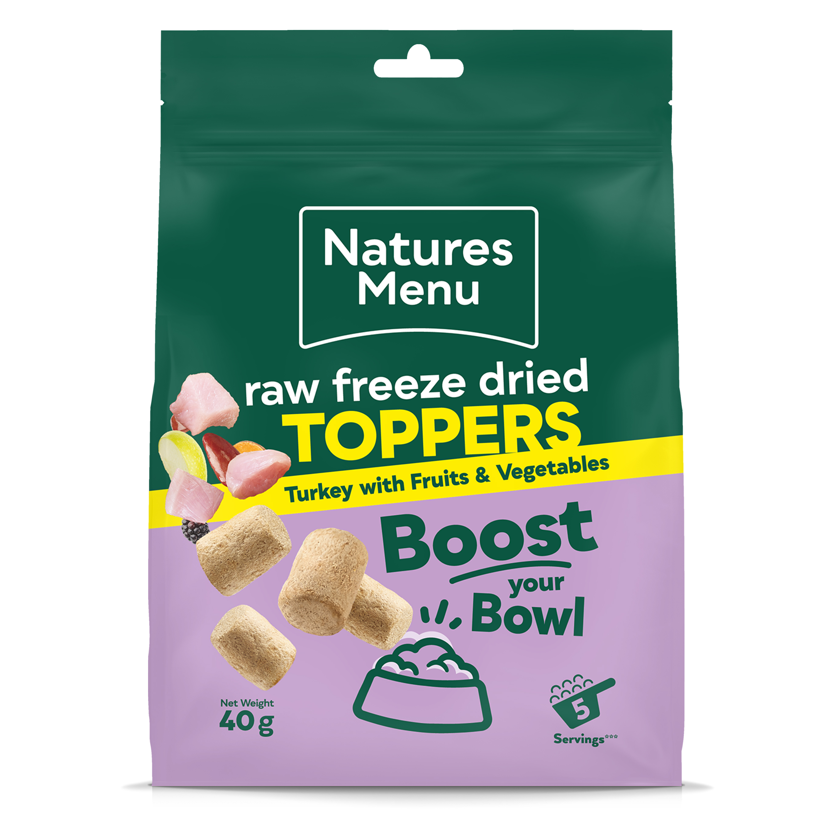 Natures Menu Adult Dog Raw Freeze Dried Toppers Turkey