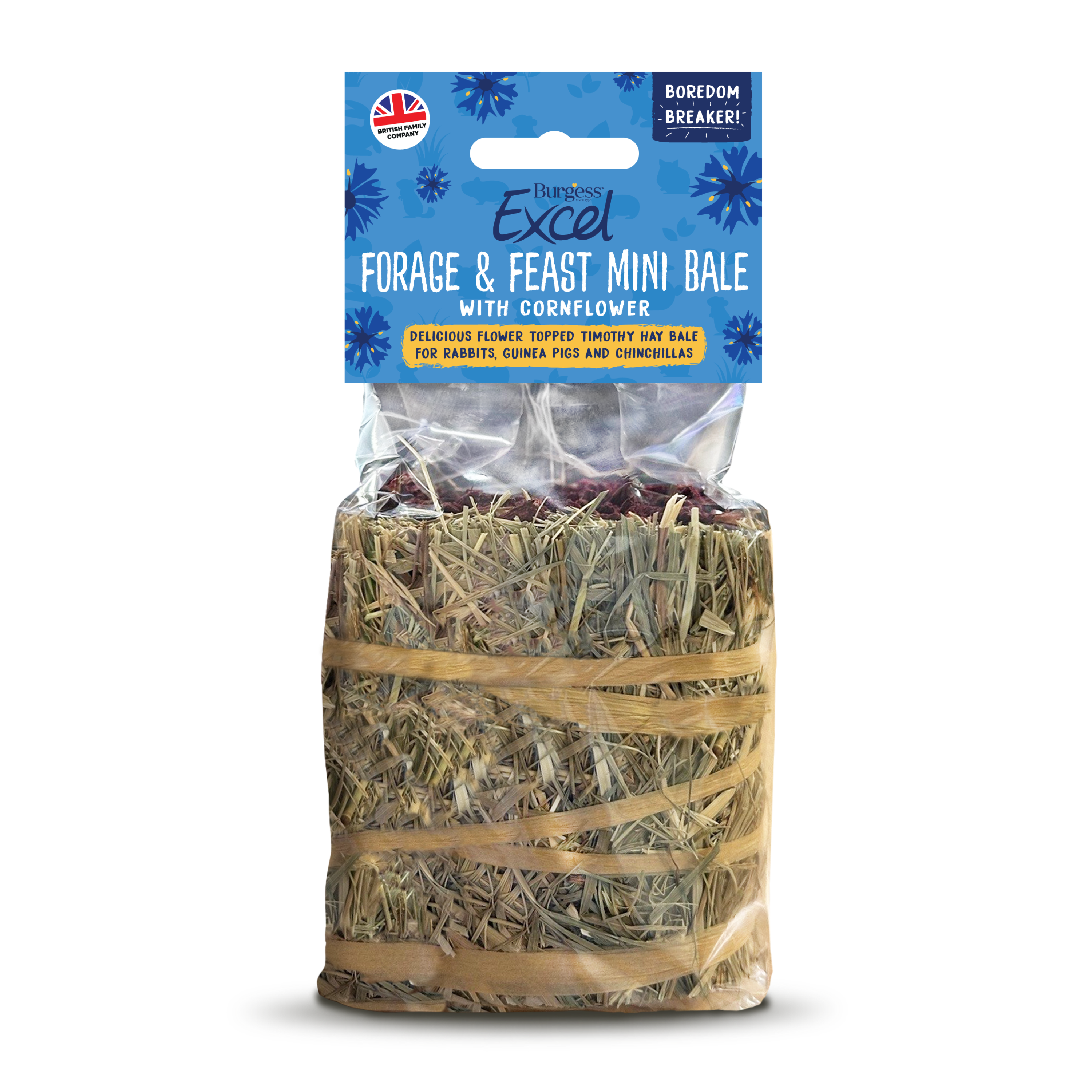 Burgess Excel Small Animal Treat Forage & Feast Mini Hay Bale Cornflower