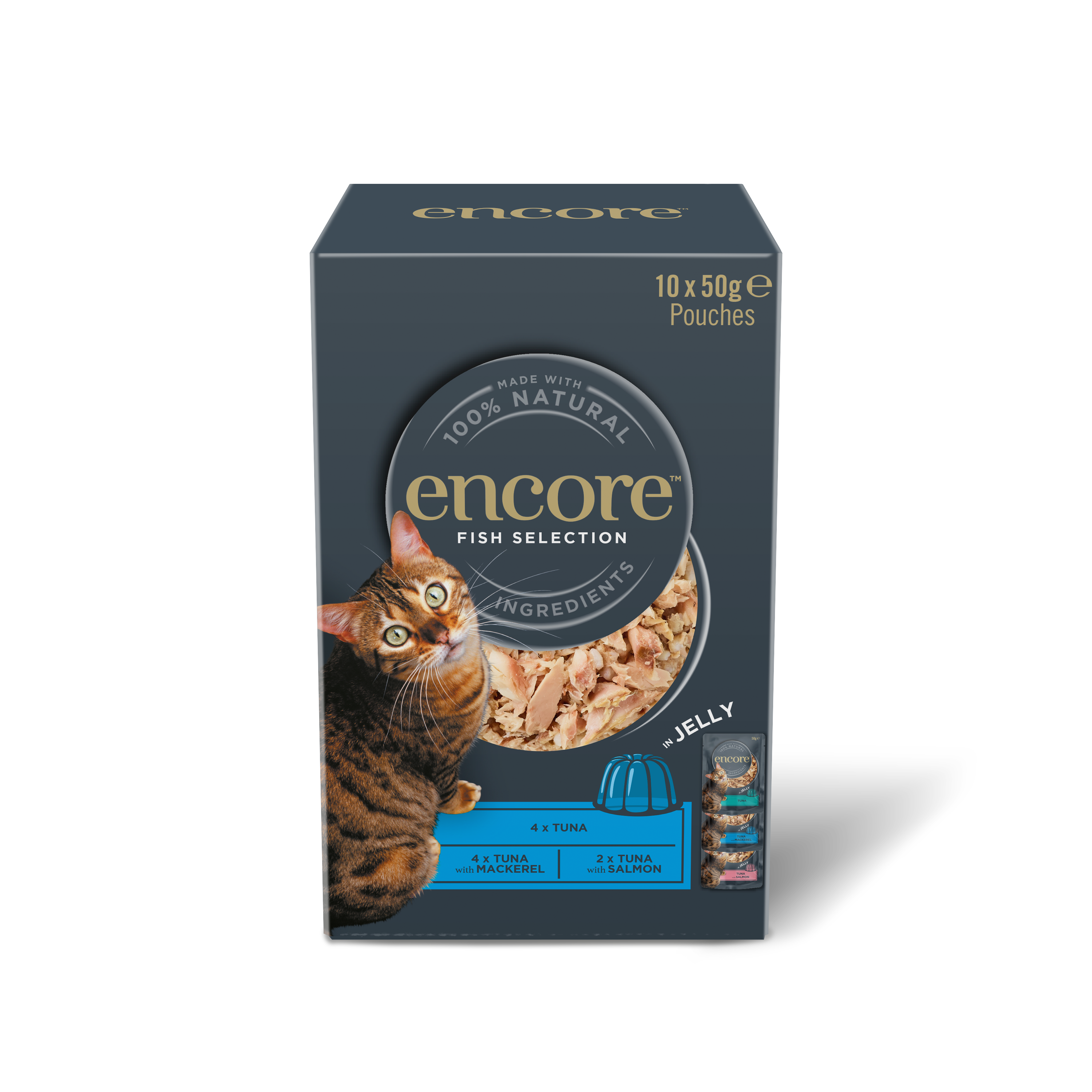 Encore Wet Adult Cat Food Natural Fish Selection in Jelly