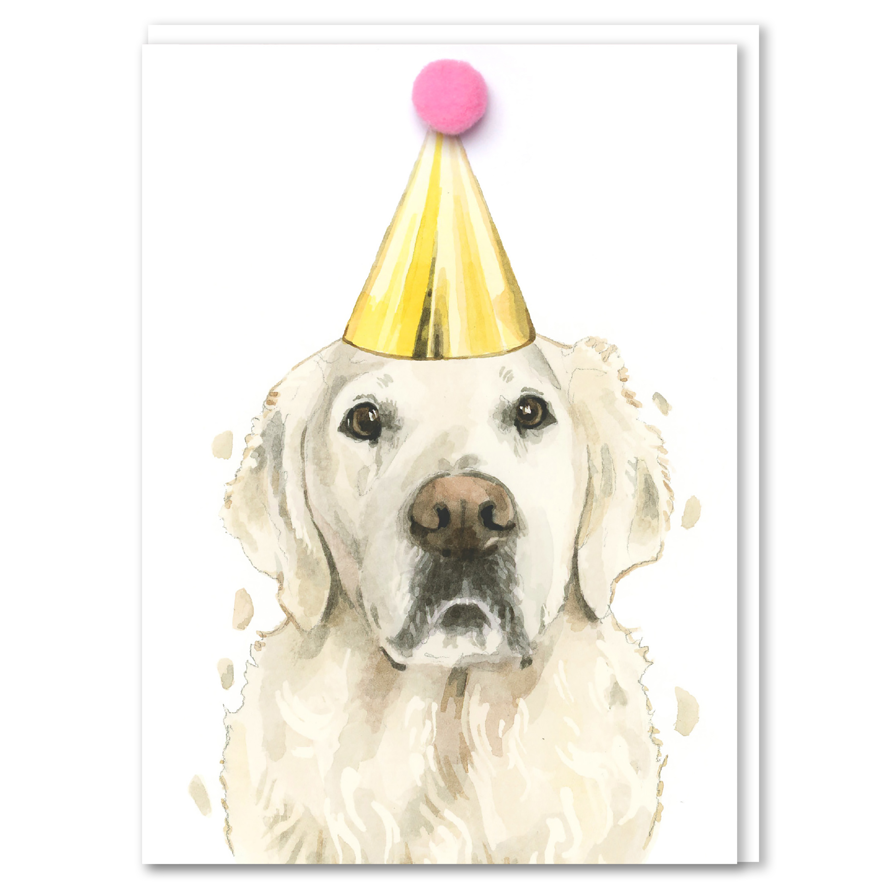 Robert James Hull English Cream Golden Retriever Pompom Birthday Card