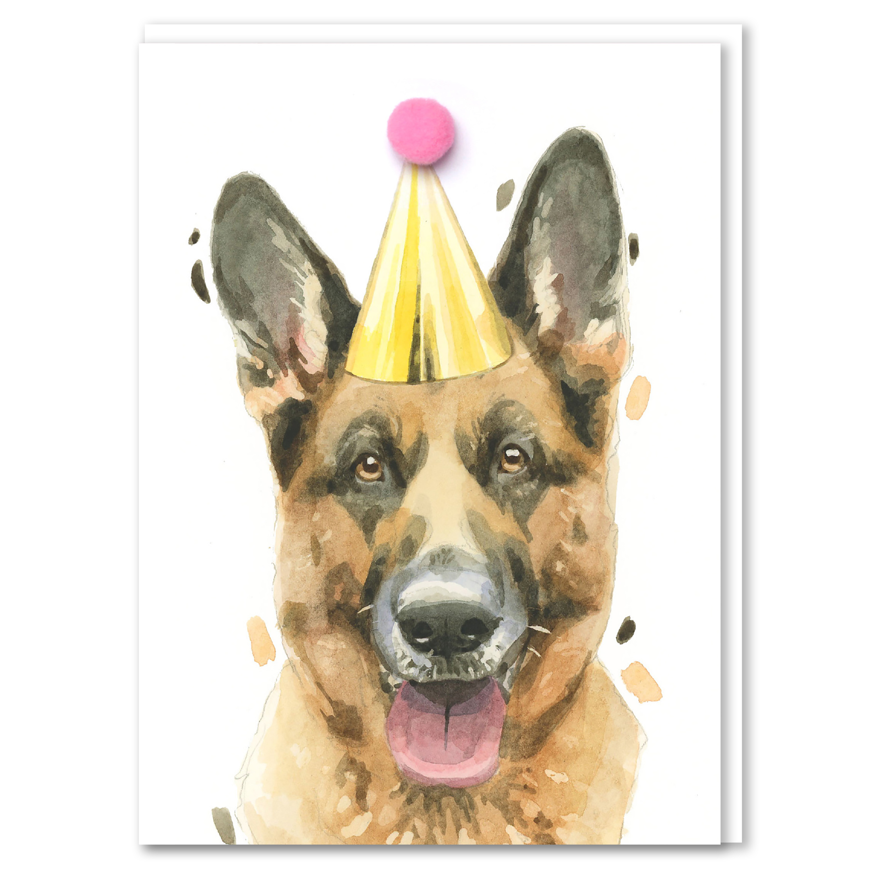 Robert James Hull German Shepherd Pompom Birthday Card
