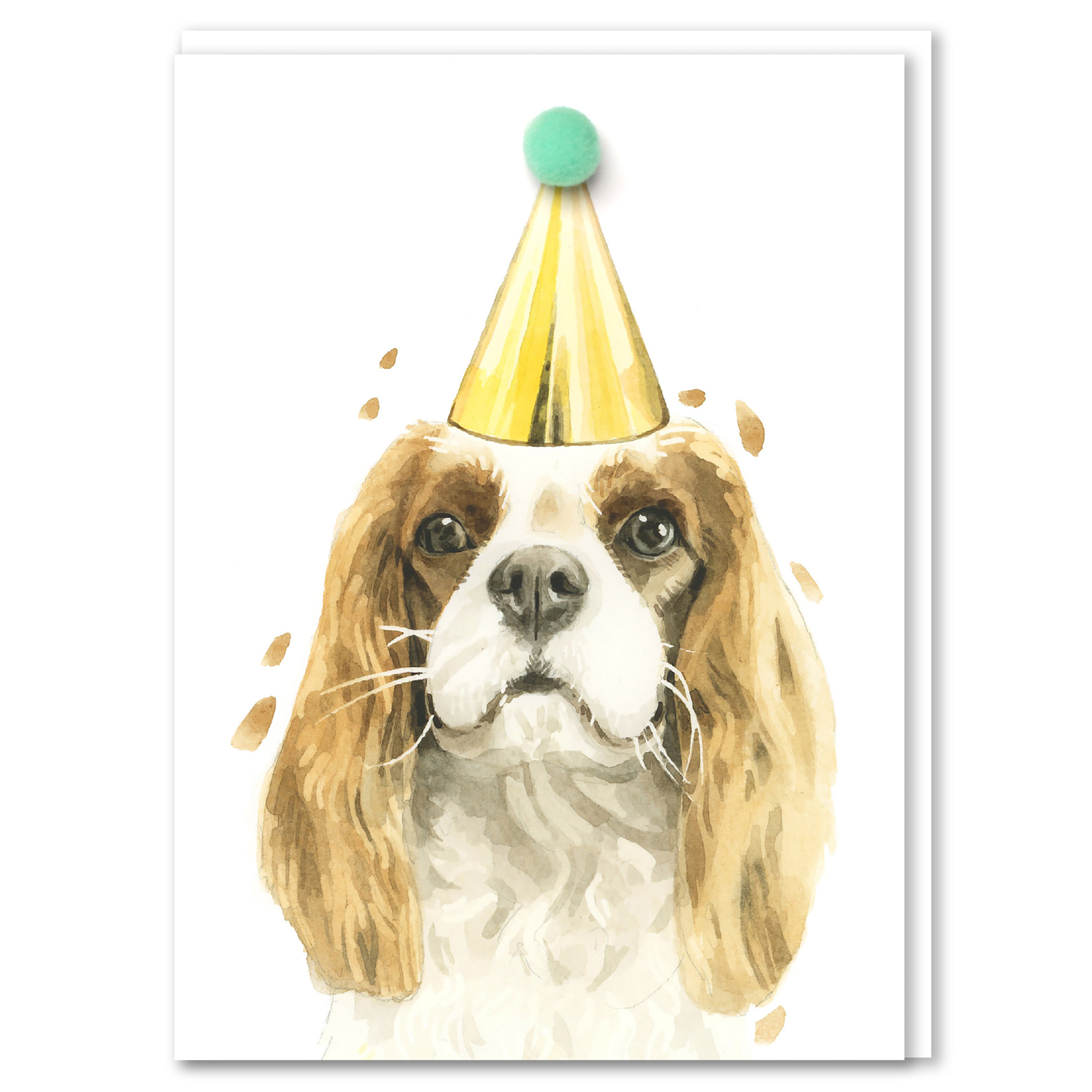 Robert James Hull Cavalier King Charles Spaniel Pompom Birthday Card