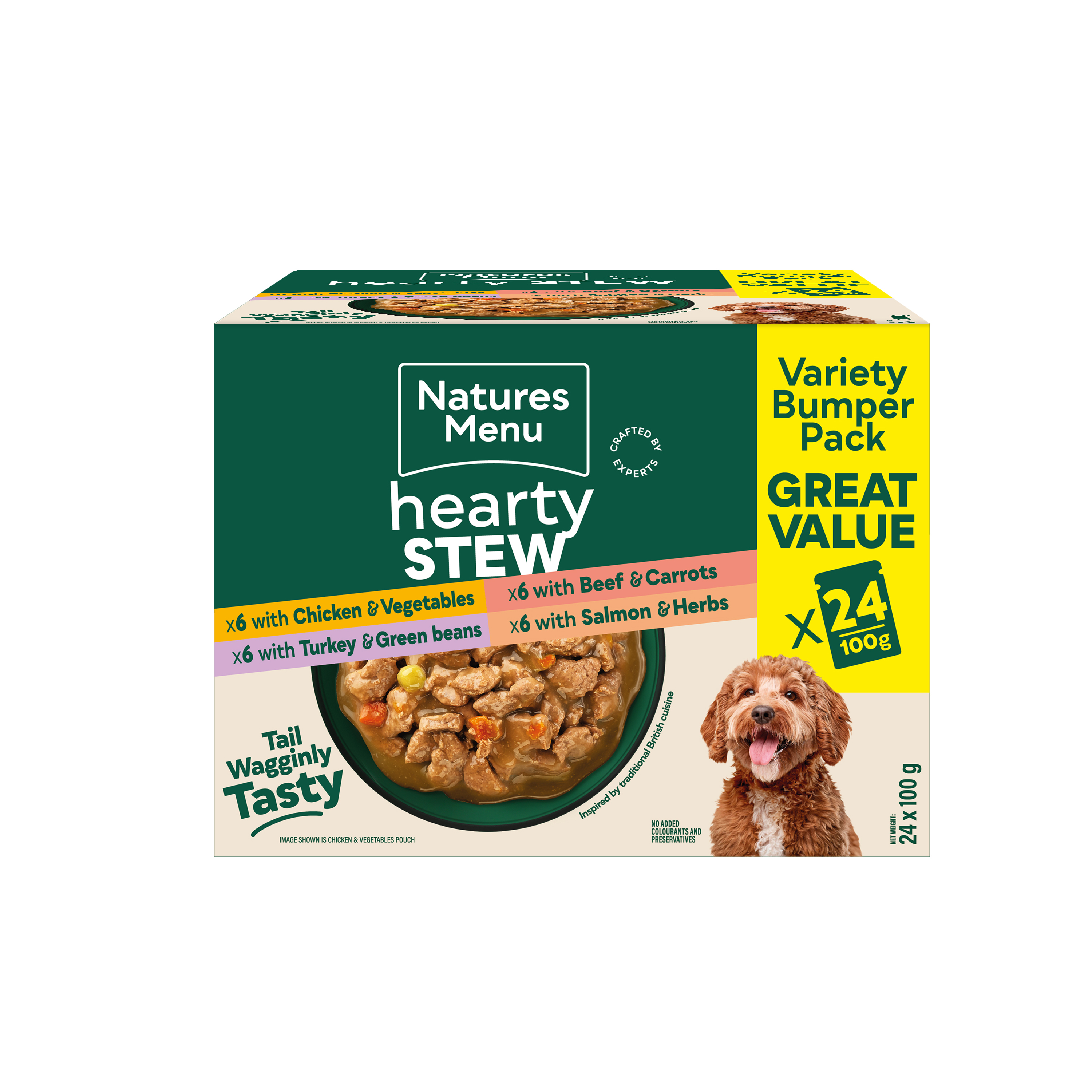 Natures Menu Hearty Stews Adult Wet Dog Food Pouch Multipack 24x100g