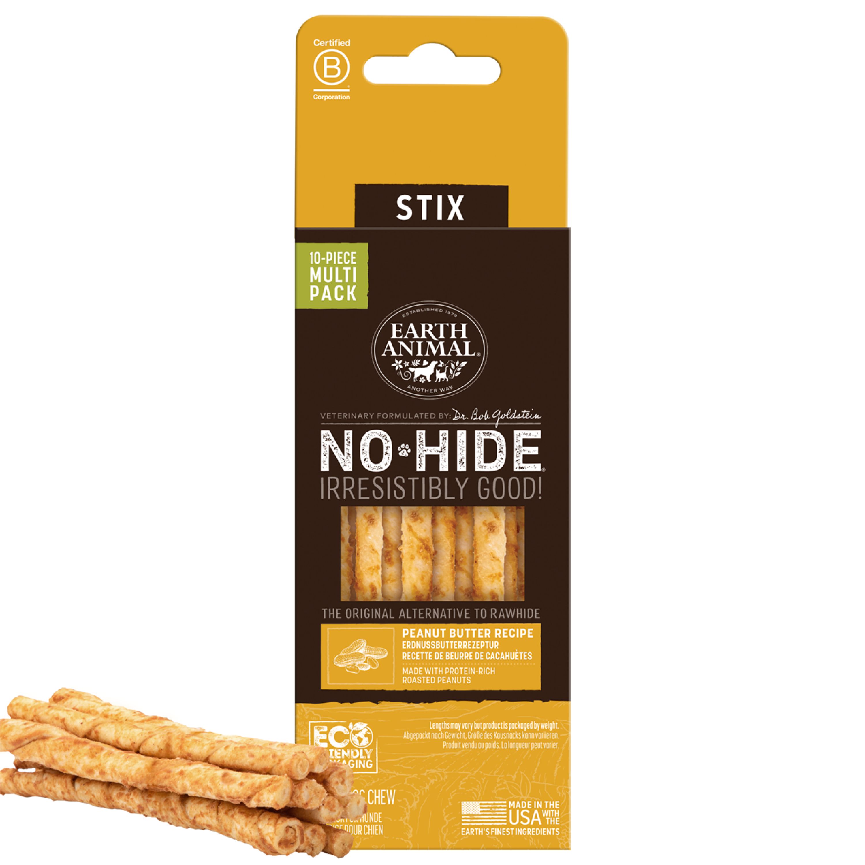 Earth Animal No-Hide STIX Dog Treats Peanut Butter