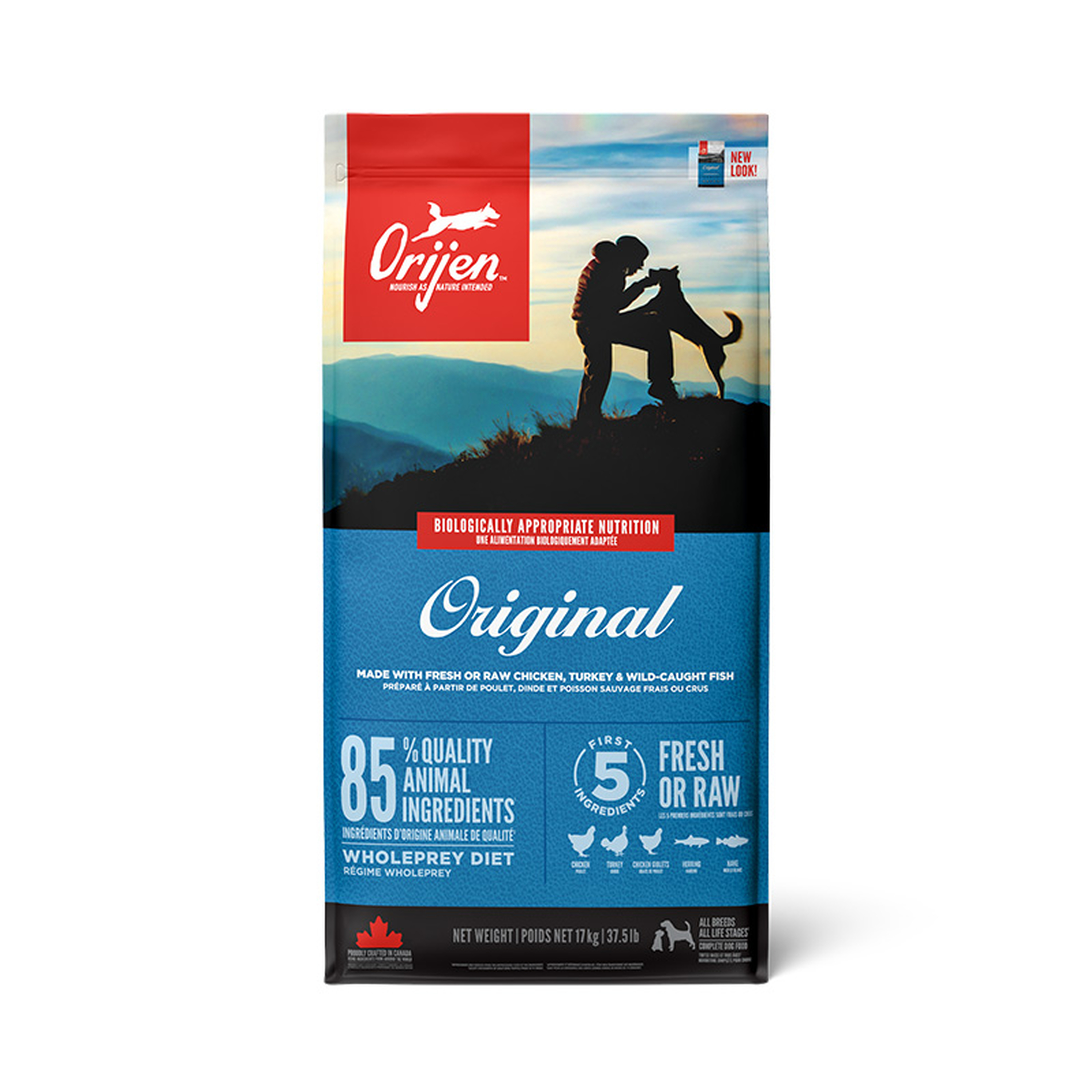 ORIJEN Original Adult Dry Dog Food with Chicken Turkey & Fish