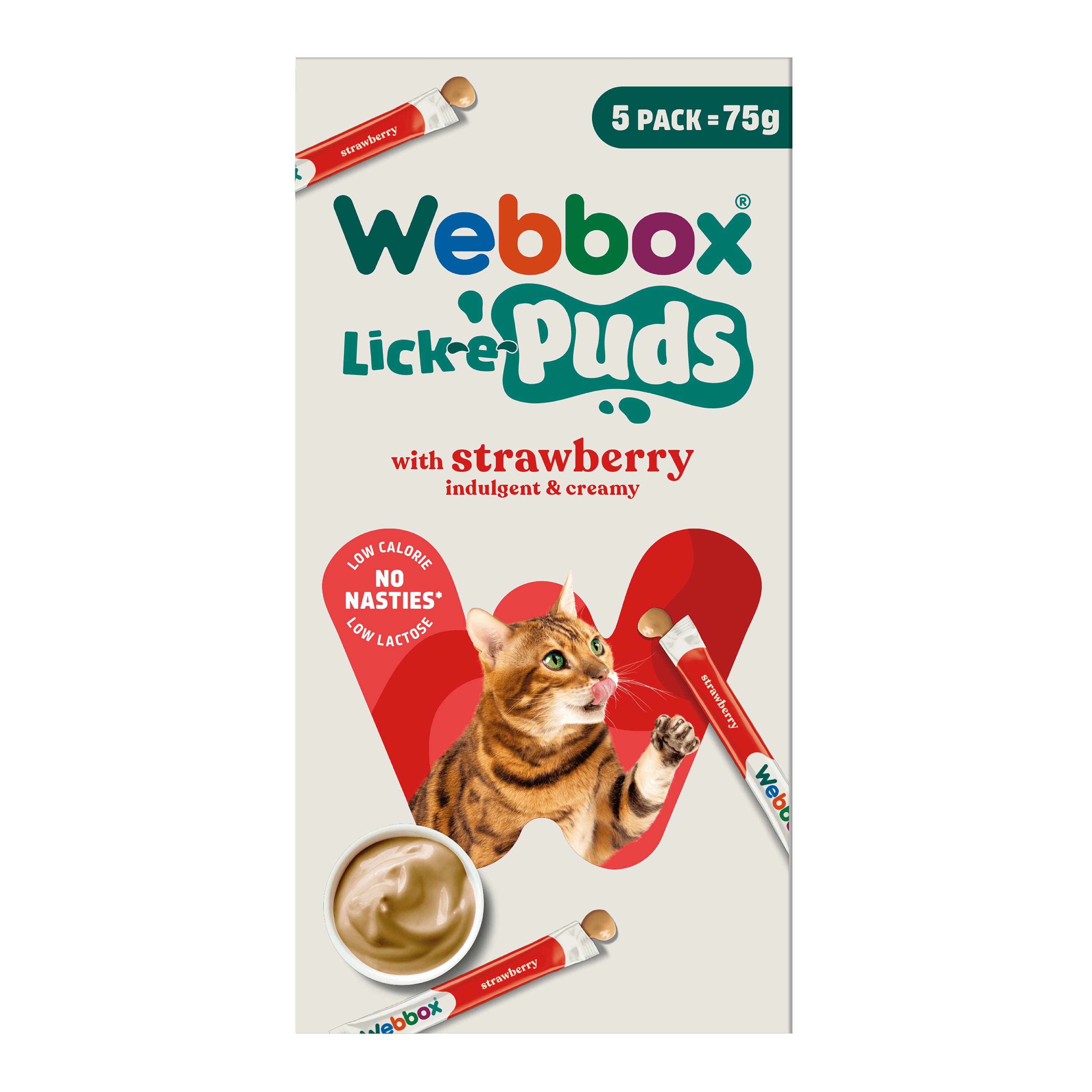 Webbox Lick-e-Lix Lickable Cat Treat Puds Strawberry