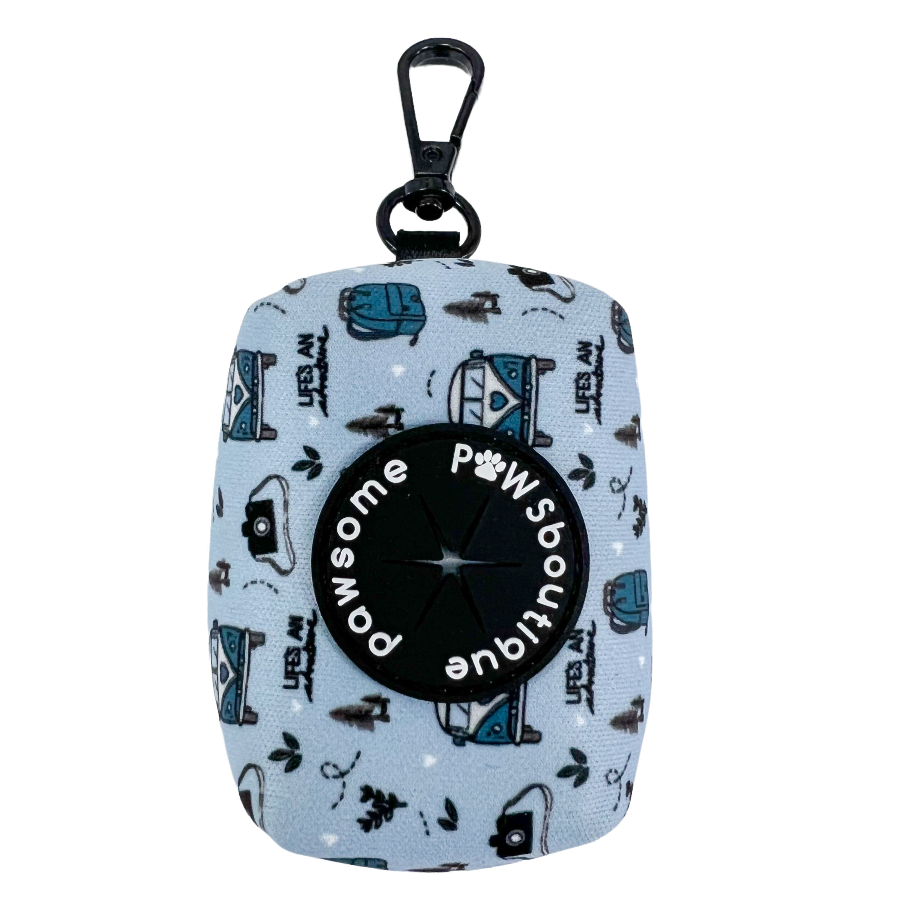 Pawsome Paws Boutique Reuben's Road Trip Dog Poo Bag Holder Blue