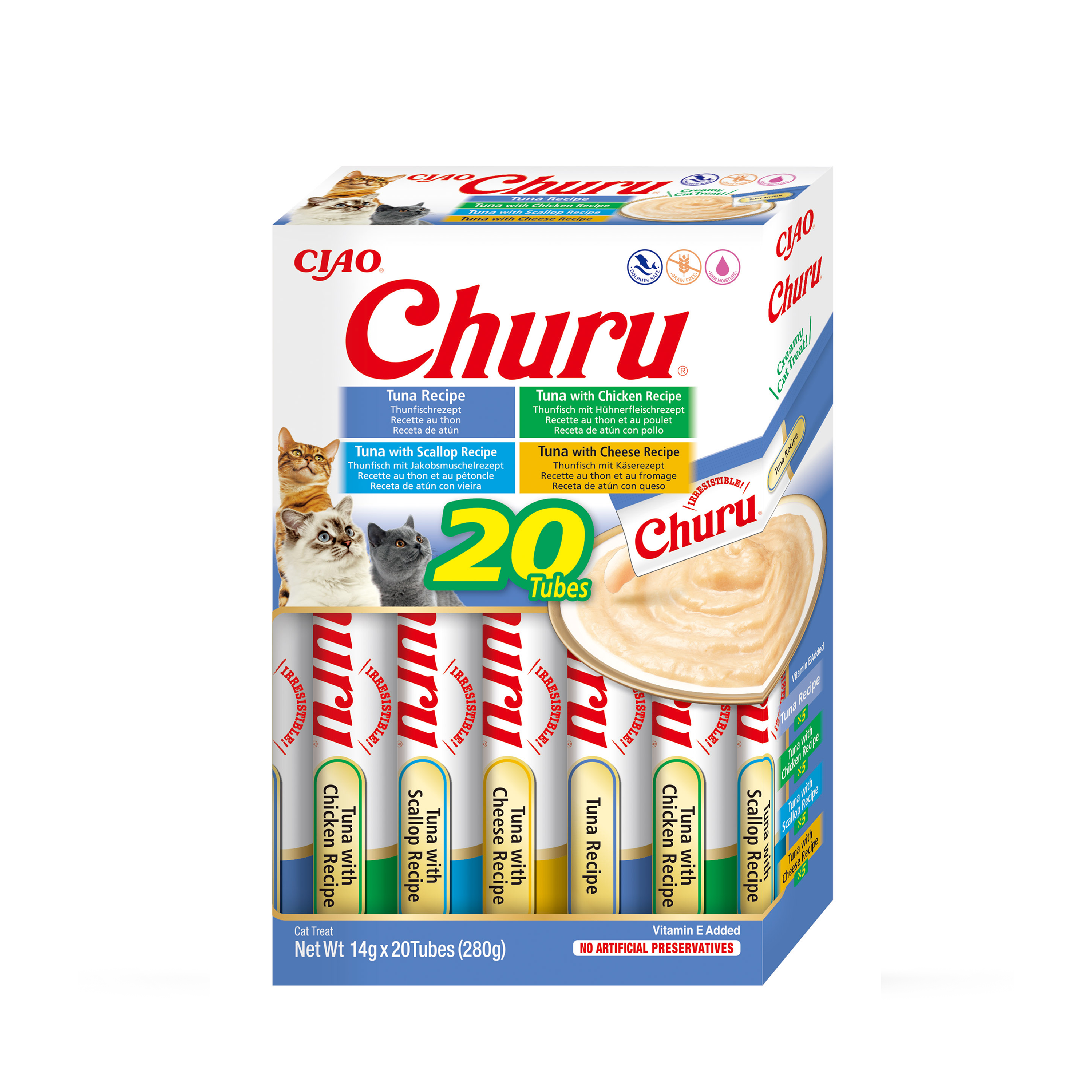 Churu Lickable Cat Treats Tuna Variety Bulk Pack 20x280g